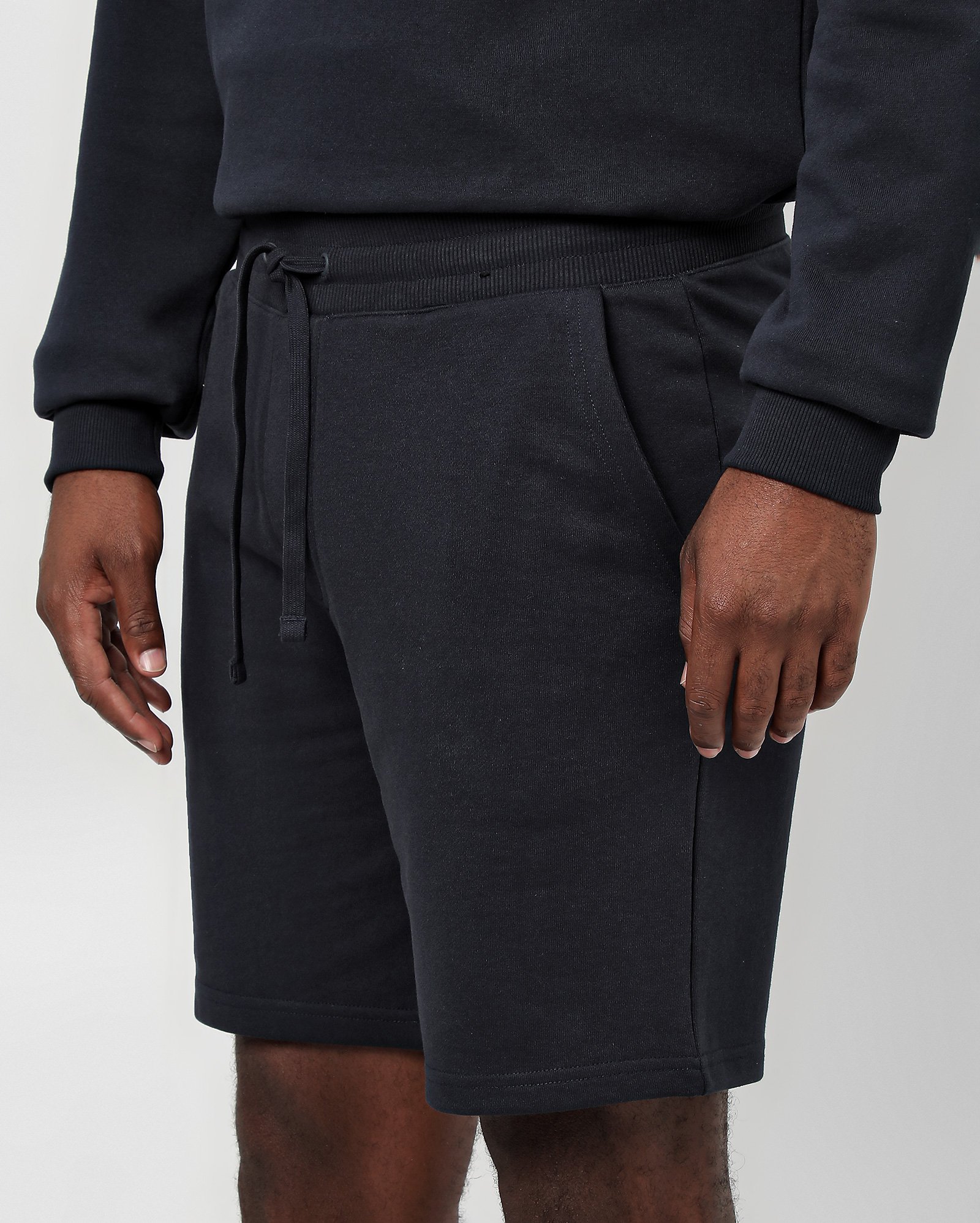 Bermuda de moletom masculina com cordão - Azul Escuro