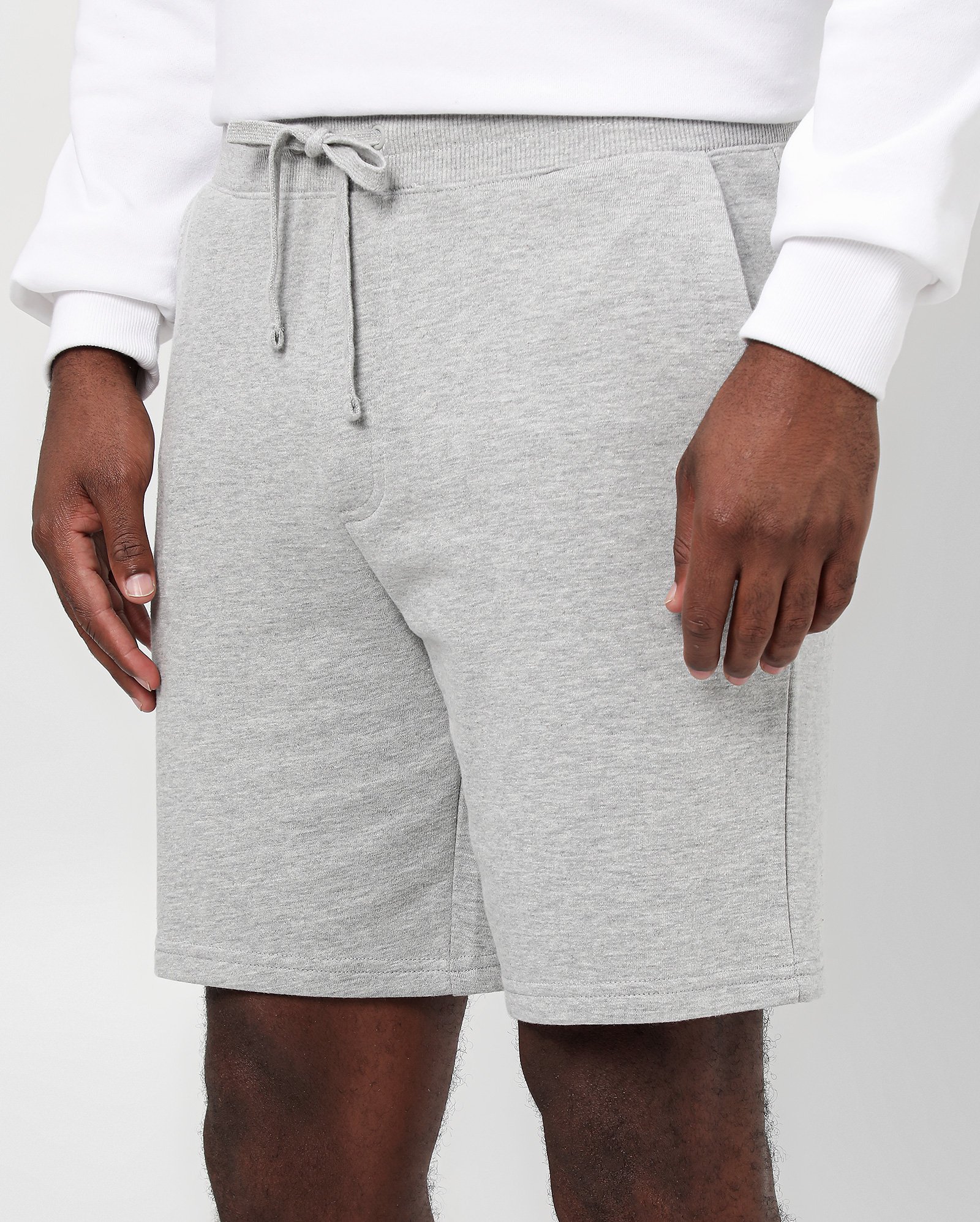 Bermuda de moletom masculina com cordão - Cinza Claro