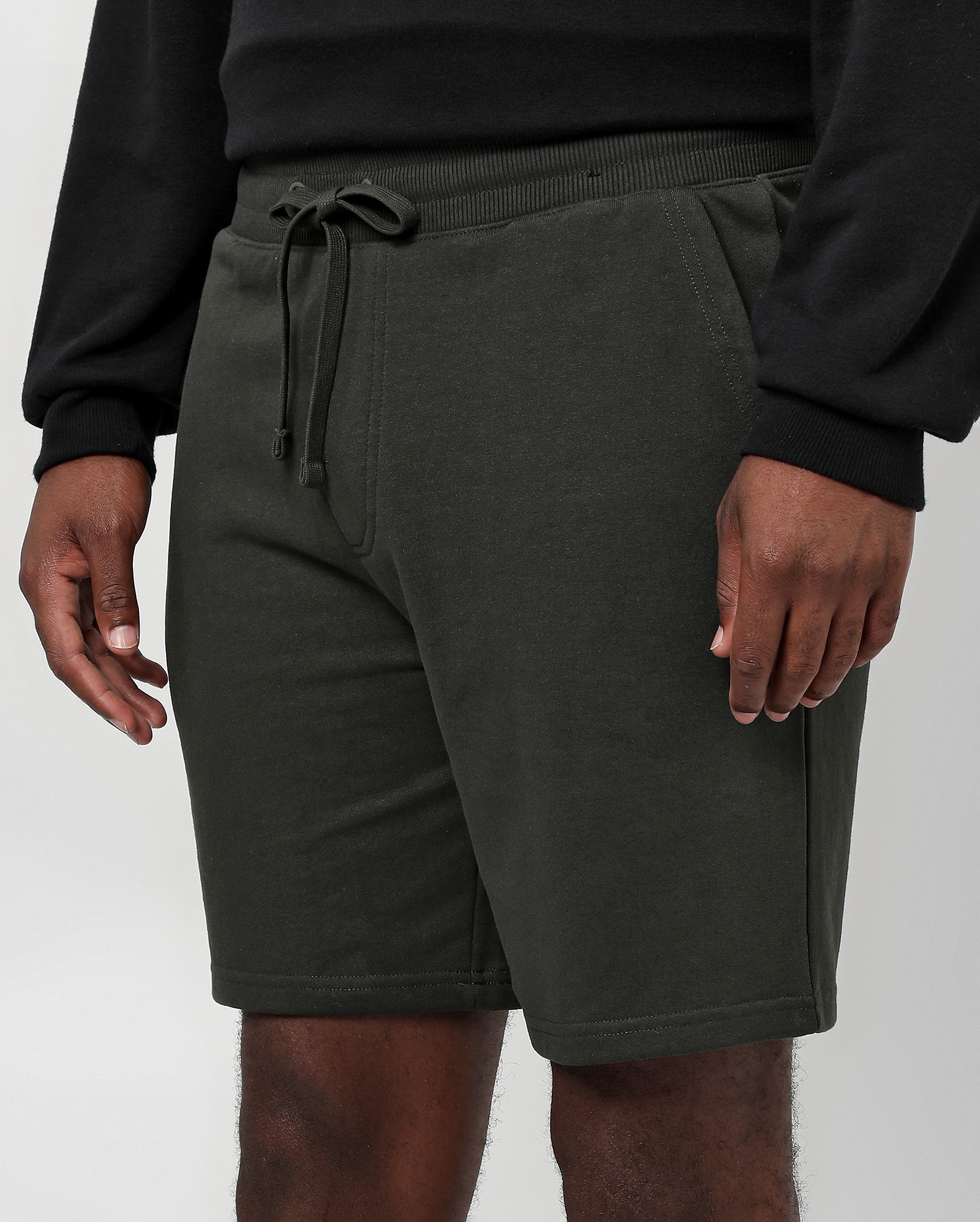 Bermuda de moletom masculina com cordão - Verde Escuro