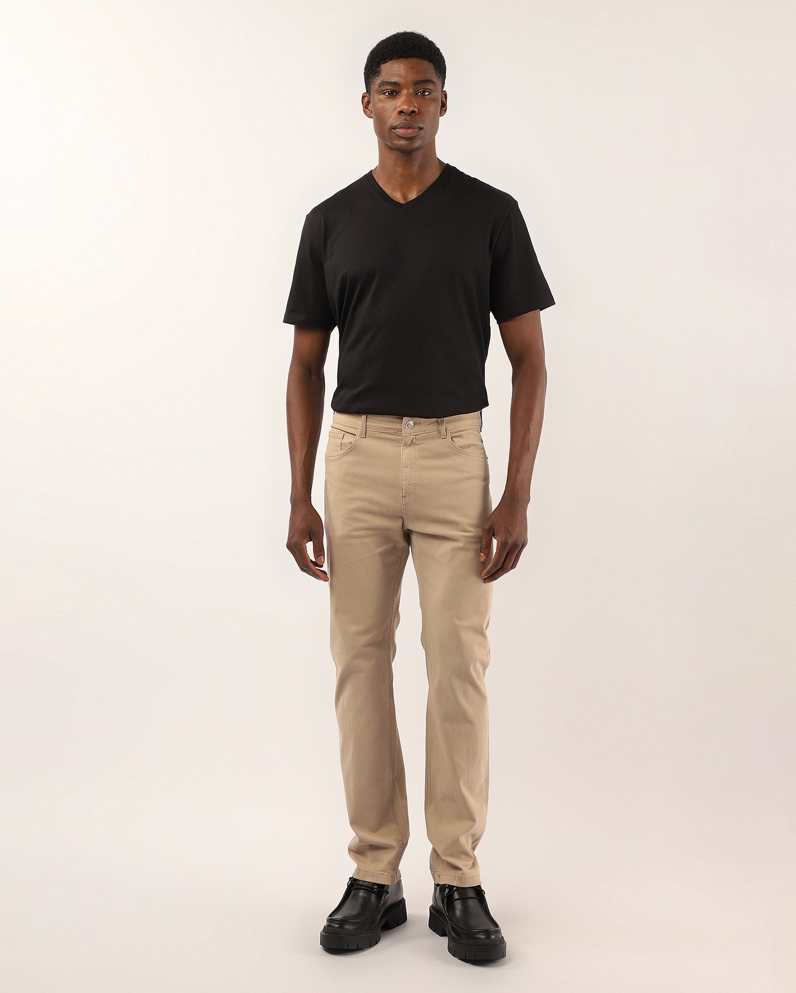 Calça jeans masculina reta - Bege | Pool Jeans
