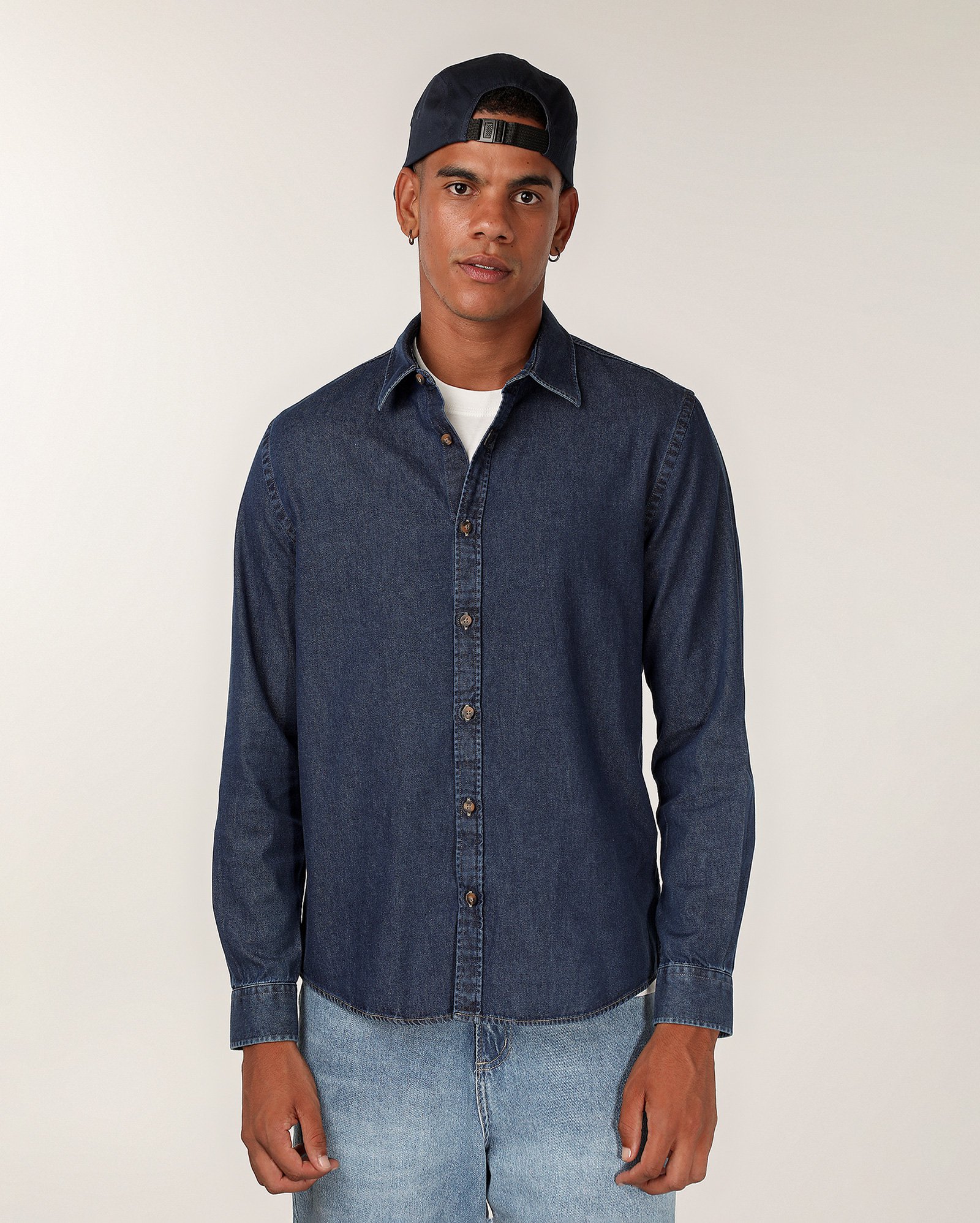 Camisa jeans masculina manga longa - Jeans Escuro | Pool Jeans