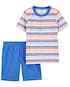 Conjunto curto bebê 2 peças listrado multicor | Carter's