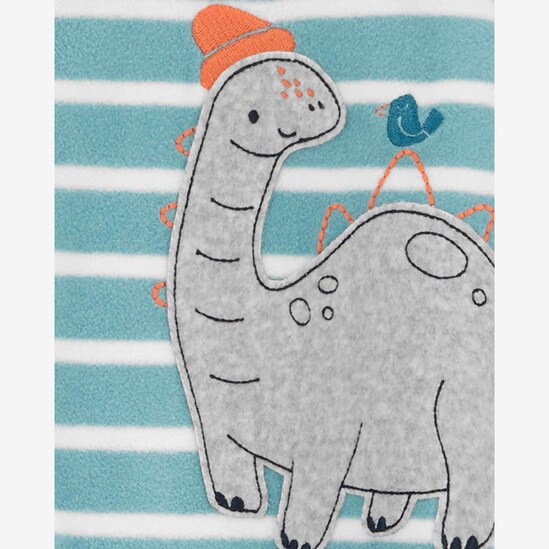 Macacão pijama infantil em fleece listrado azul | Carter's