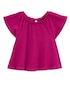 Blusa infantil manga curta com babado rosa | Carter's