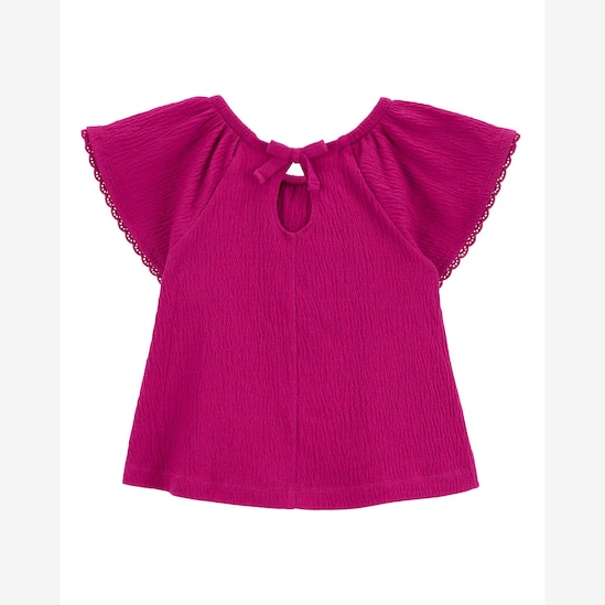Blusa infantil manga curta com babado rosa | Carter's