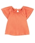 Blusa infantil manga curta com babado laranja | Carter's