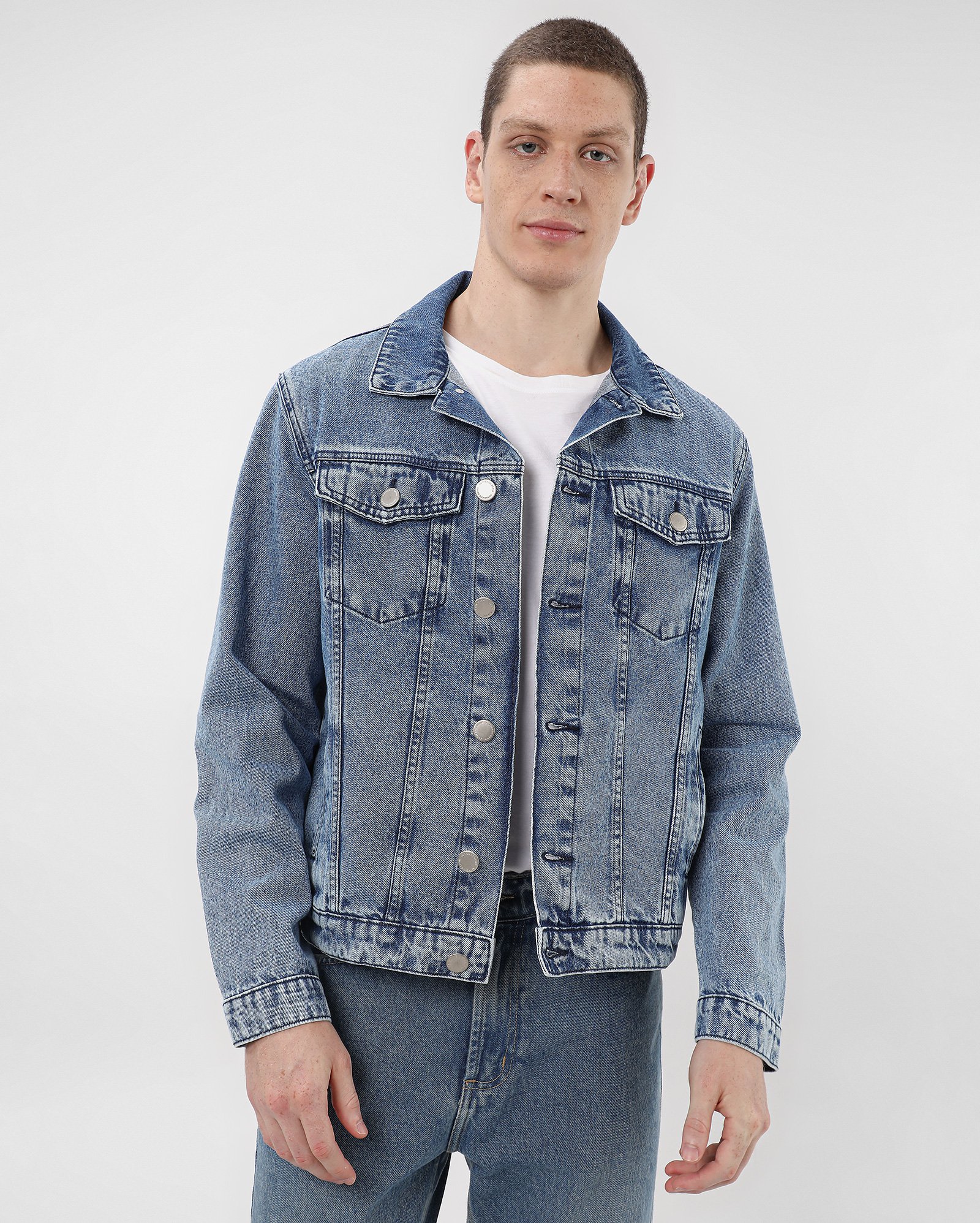 Jaqueta jeans masculina trucker estonada | Pool Jeans