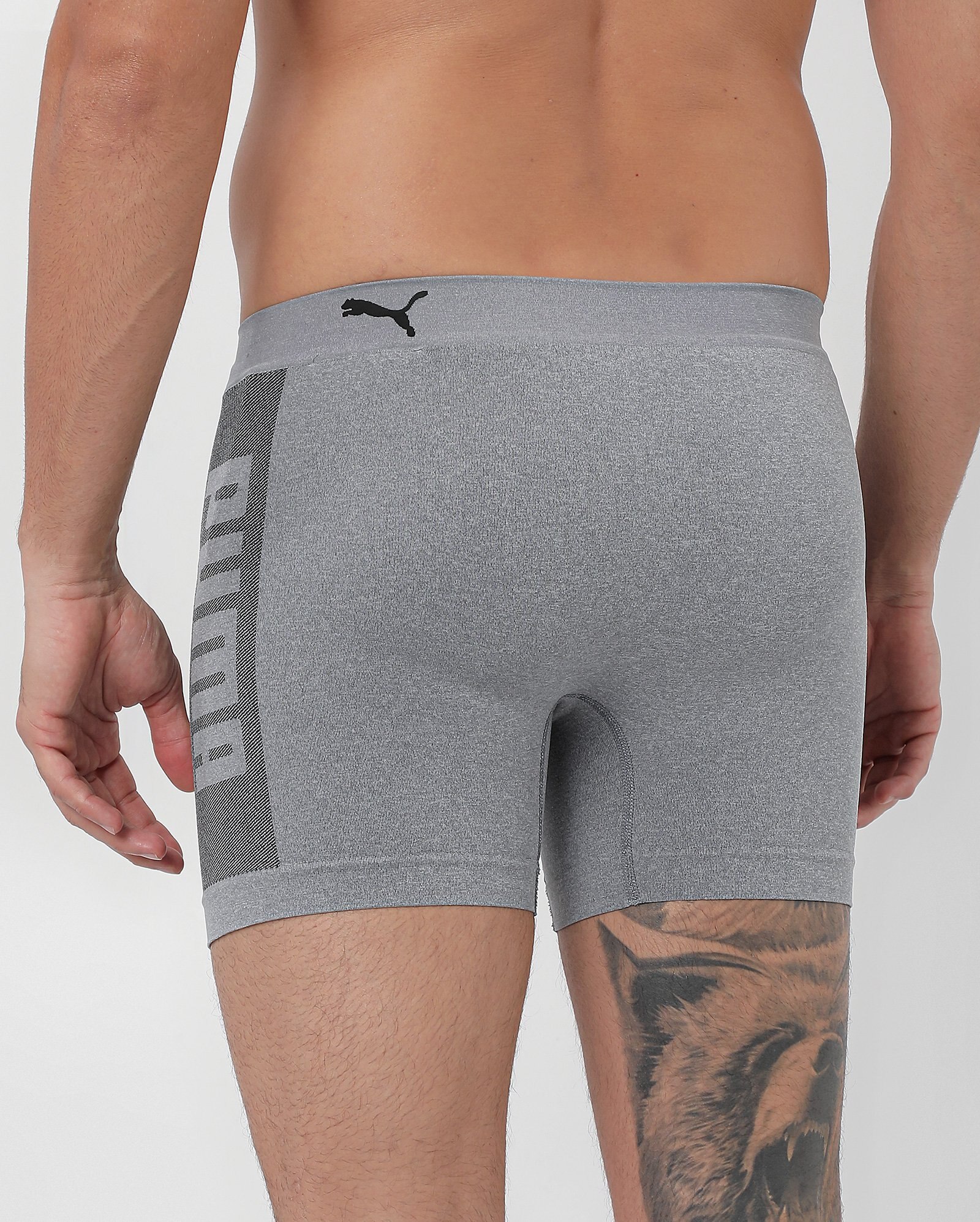 Cueca boxer cós de elástico logo 14193 cinza | Puma