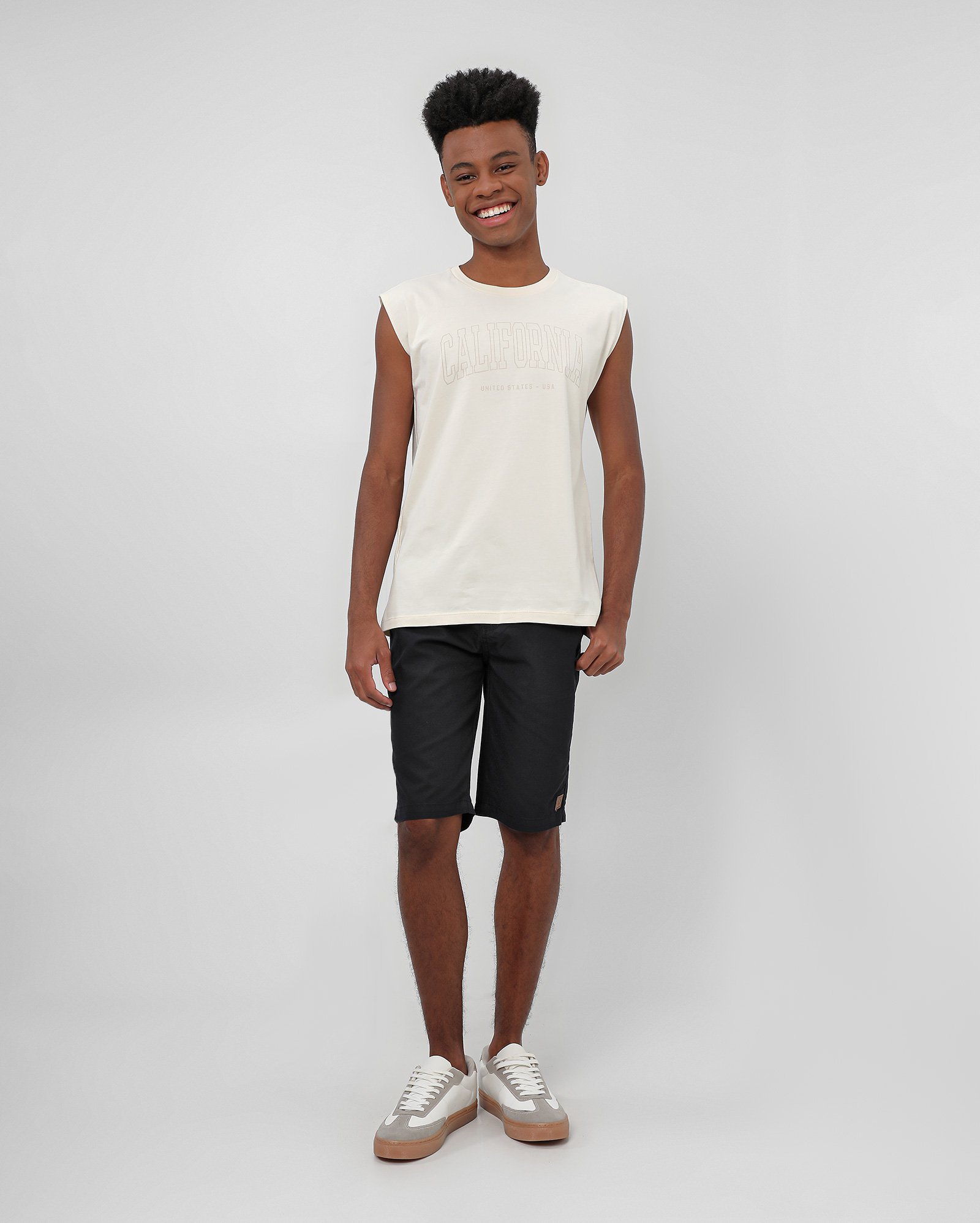 Bermuda jeans juvenil reta chino - Jeans Black Escuro | Pool