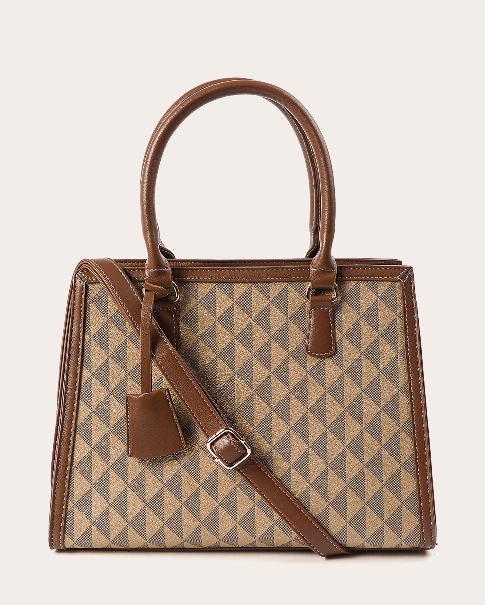 Bolsa feminina M tote monograma marrom