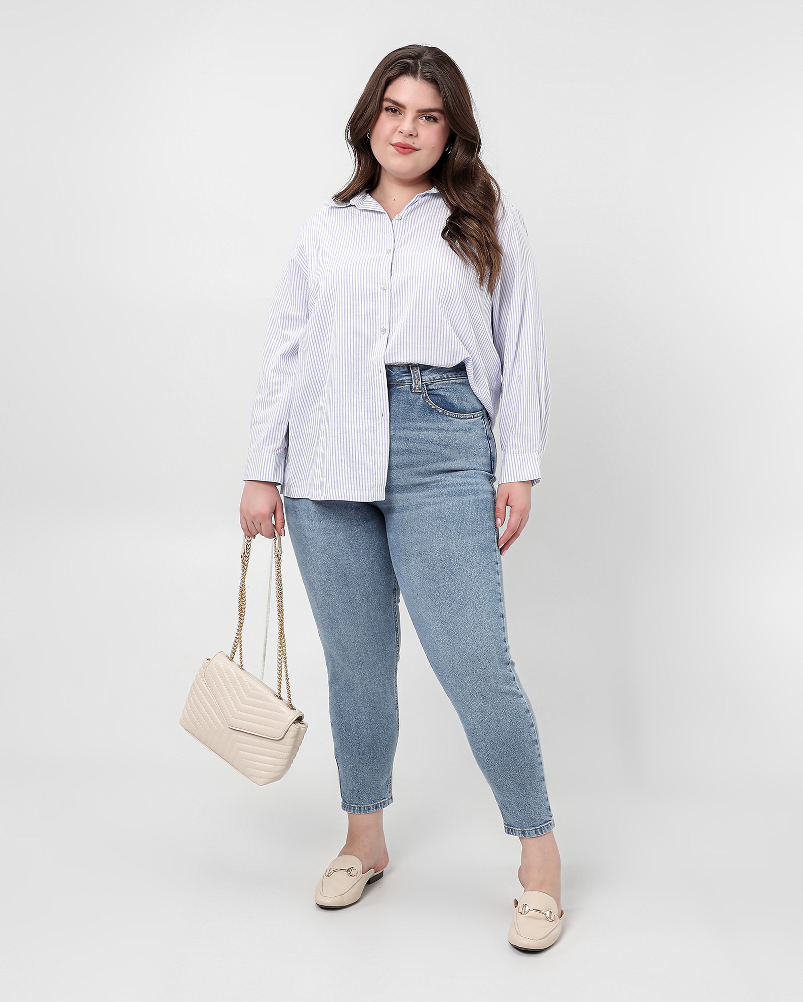 Calça jeans plus size feminina skinny denim claro | Pool Jeans