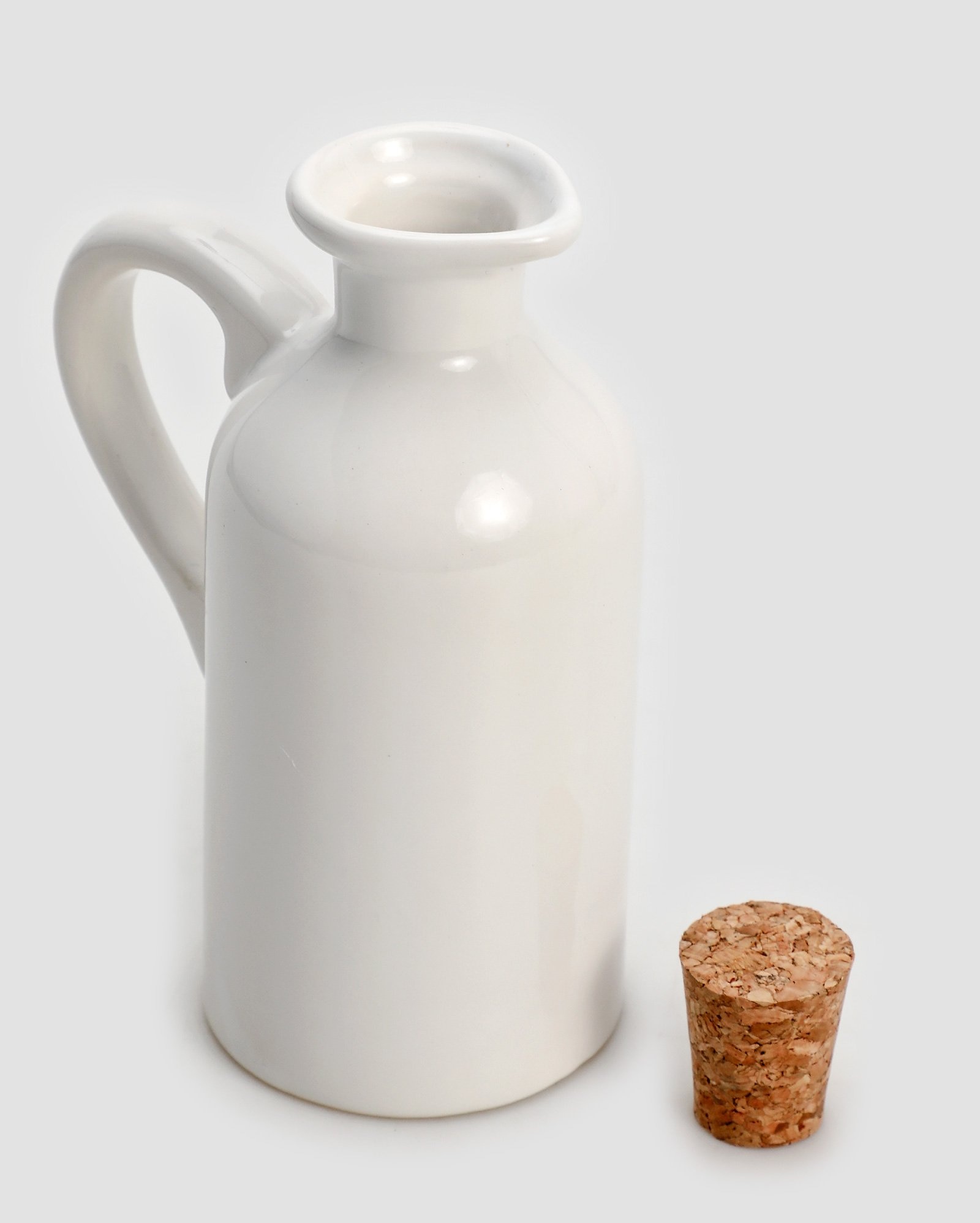 Galheteiro de cerâmica com alça 300ml branco | Casa Riachuelo