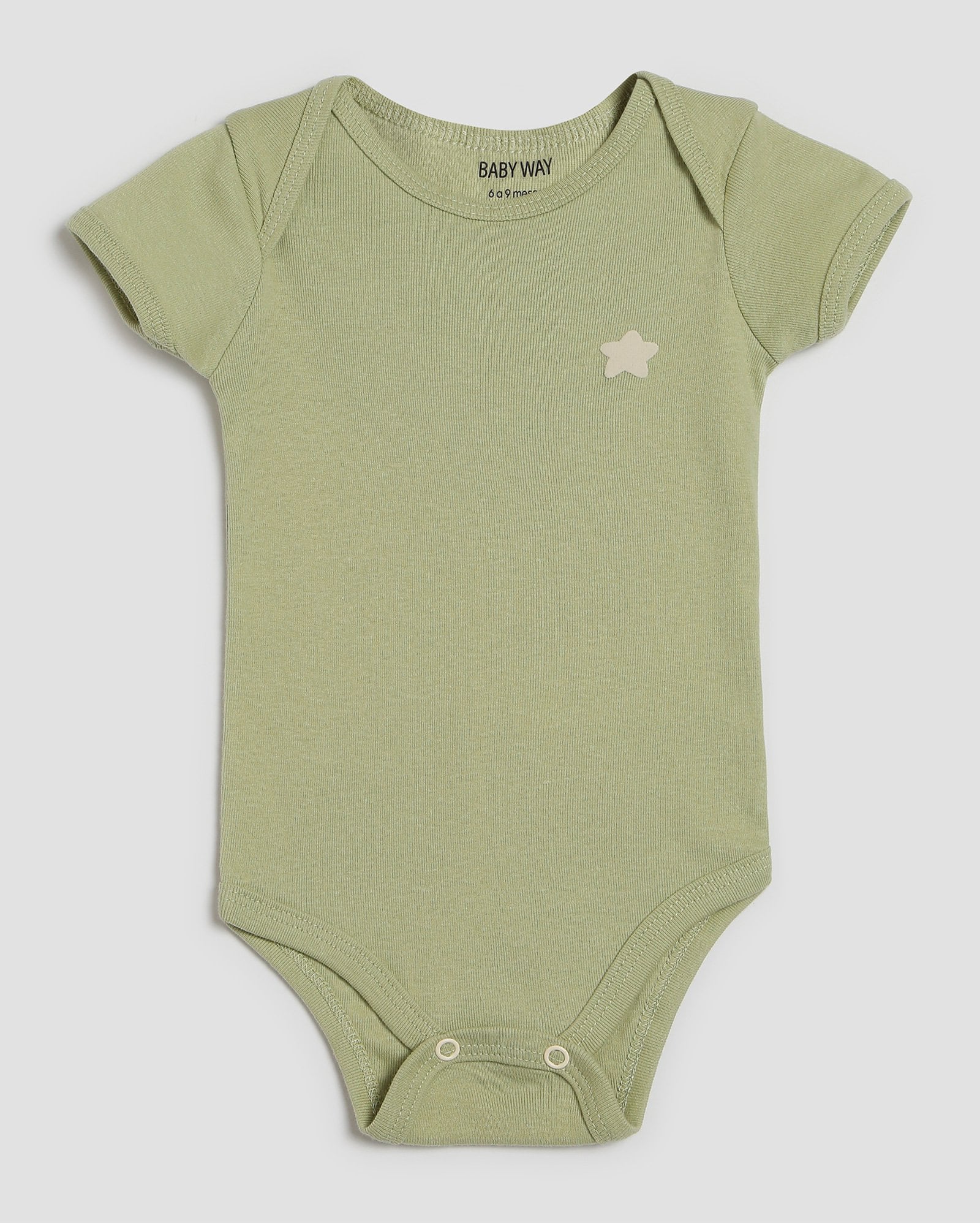 Body bebê manga curta estrela - Verde Musgo