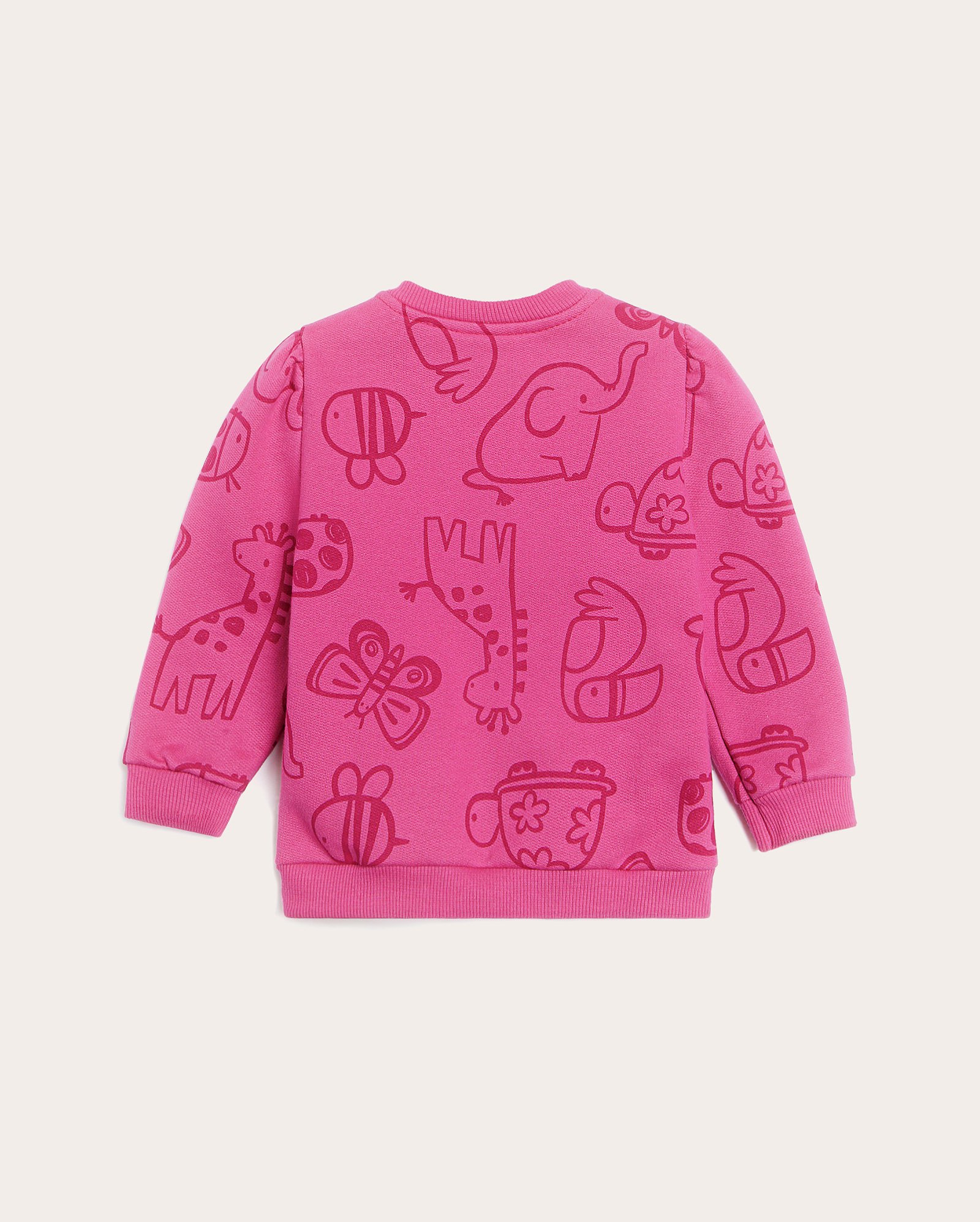 Blusa de moletom bebê bichinhos com botões rosa | Baby Way by Riachuelo