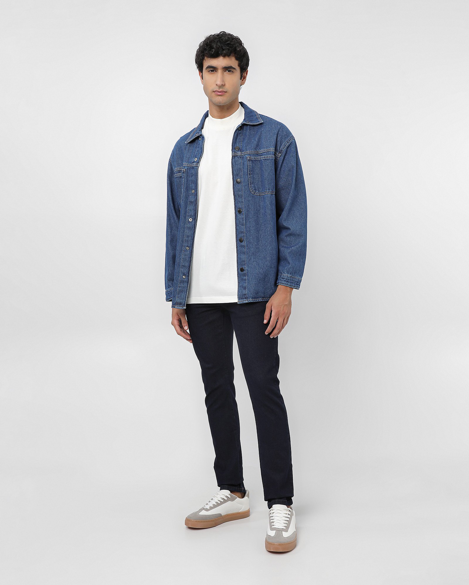 Calça jeans masculina skinny básica denim escuro | Pool Jeans