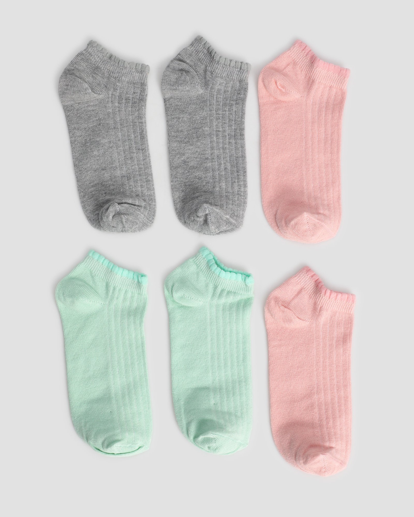 Kit meia feminina 3 pares cano curto texturizadas multicor | Riachuelo