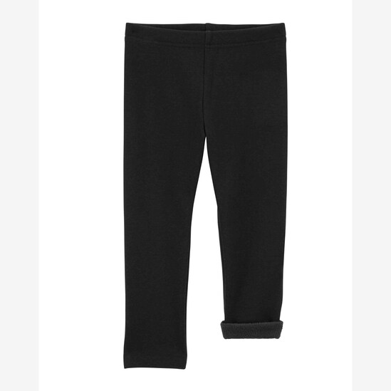 Calça legging infantil peluciada preta | Carter's