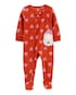 Macacão pijama bebê em fleece corações vermelho | Carter's