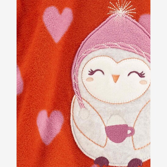 Macacão pijama bebê em fleece corações vermelho | Carter's