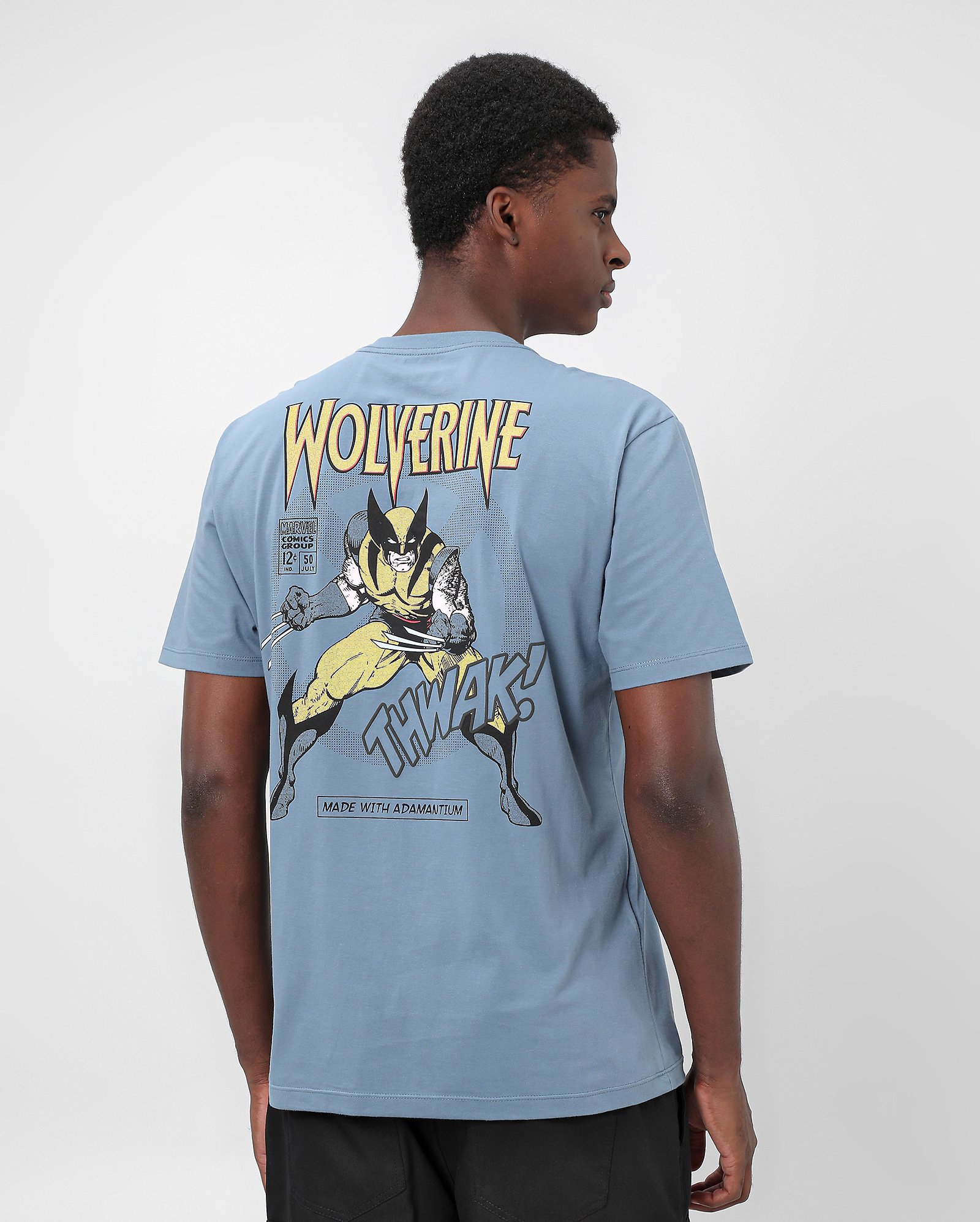 Camiseta masculina Marvel Wolverine retrô azul | FANLAB