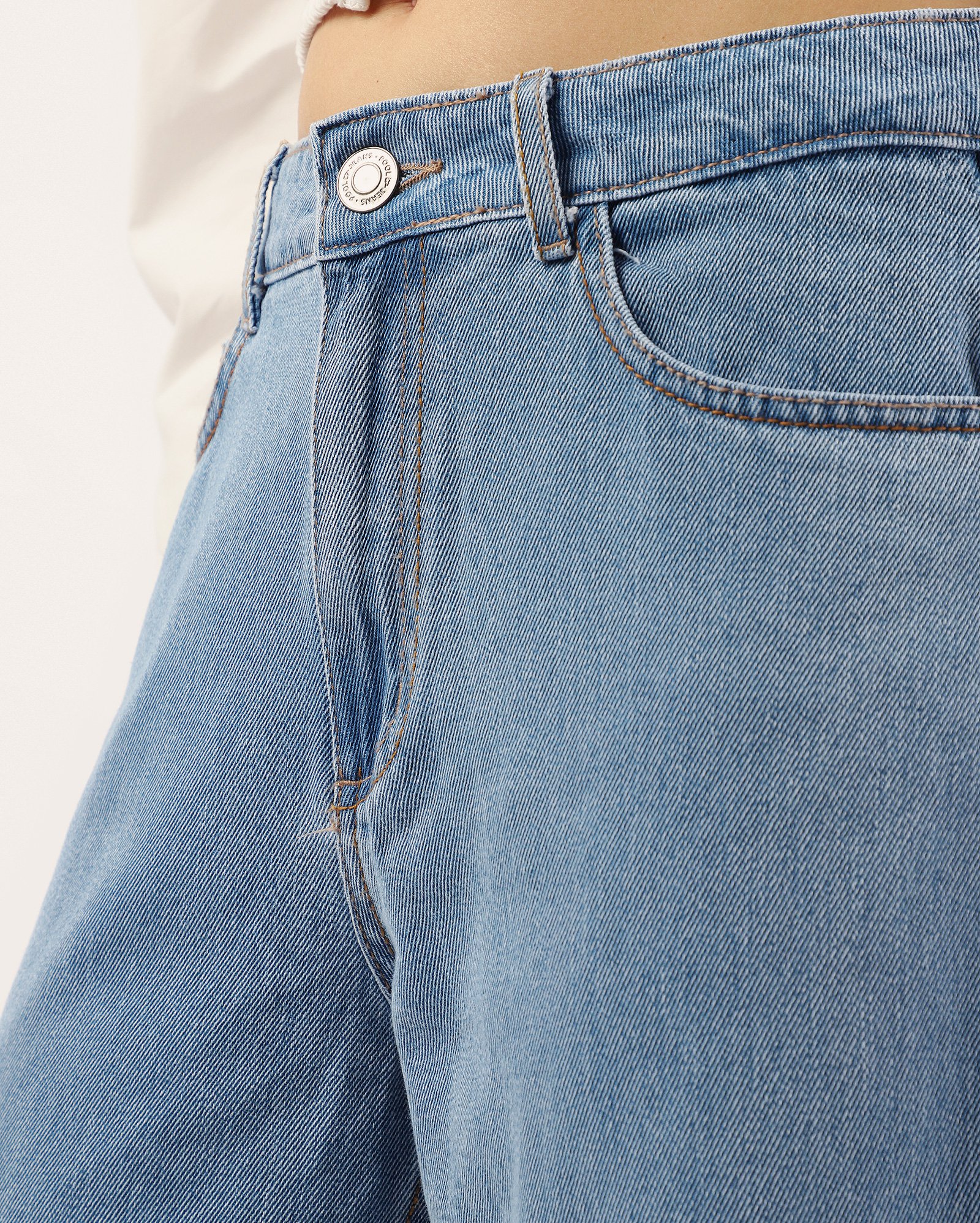 Calça jeans feminina wide leg cintura alta - denim claro | Pool Jeans