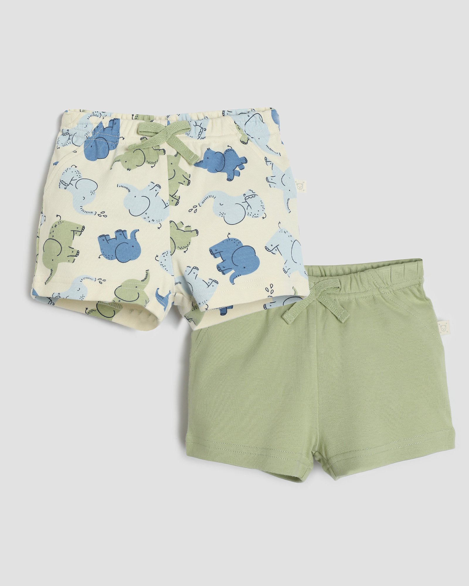 Kit short bebê 2 peças elefante multicor | Baby Way