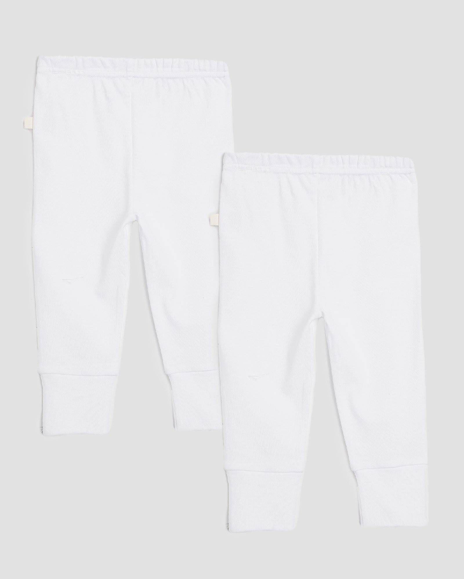 Kit calça bebê 2 peças punho ajustável branco | Baby Way