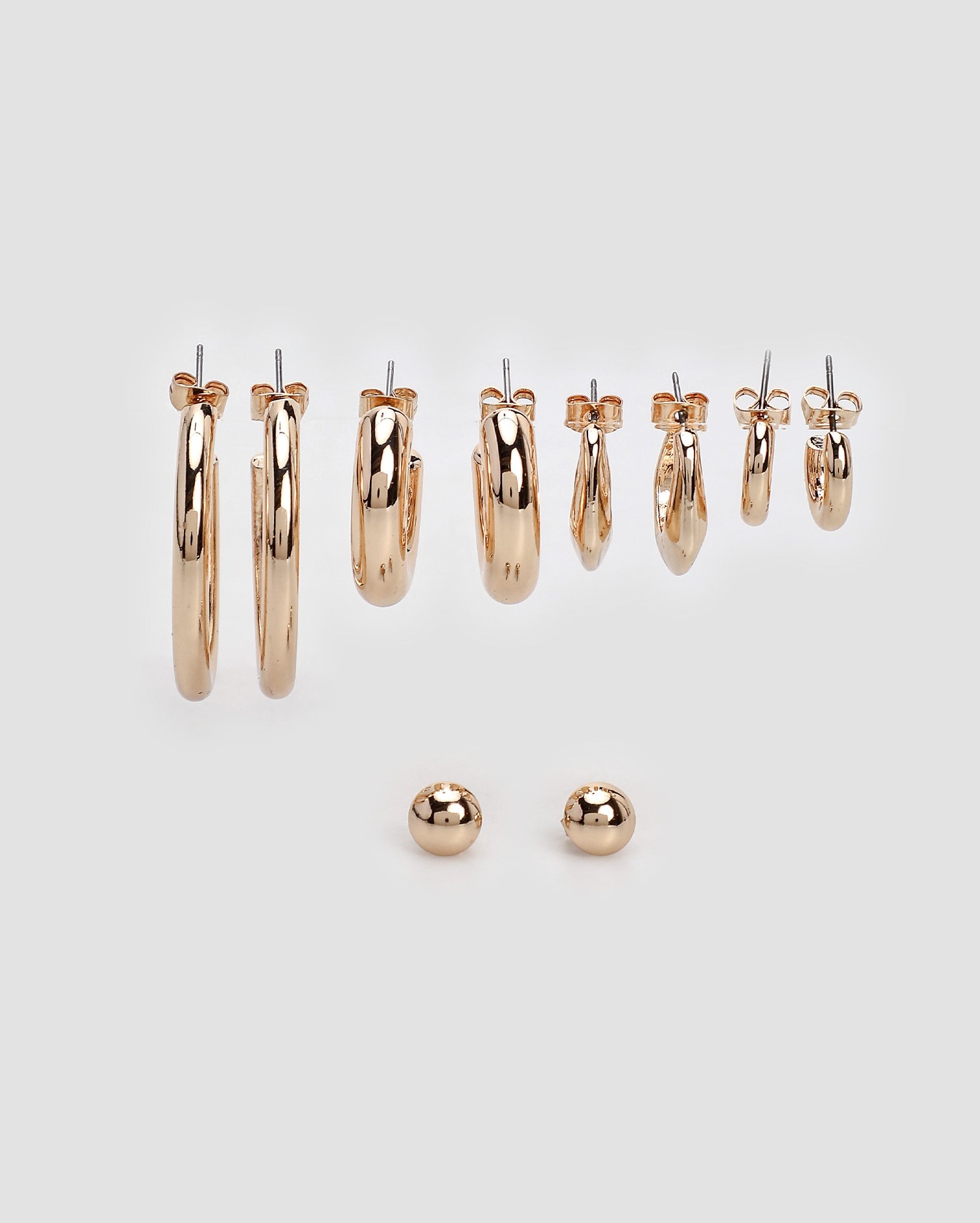 Kit brinco feminino 5 pares argolas e esfera - Dourado | Accessori by Riachuelo