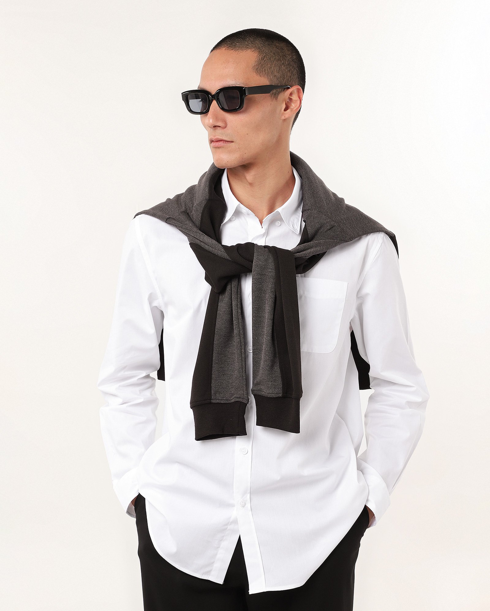 Camisa social masculina regular manga longa com bolso - Branco | Original by Riachuelo