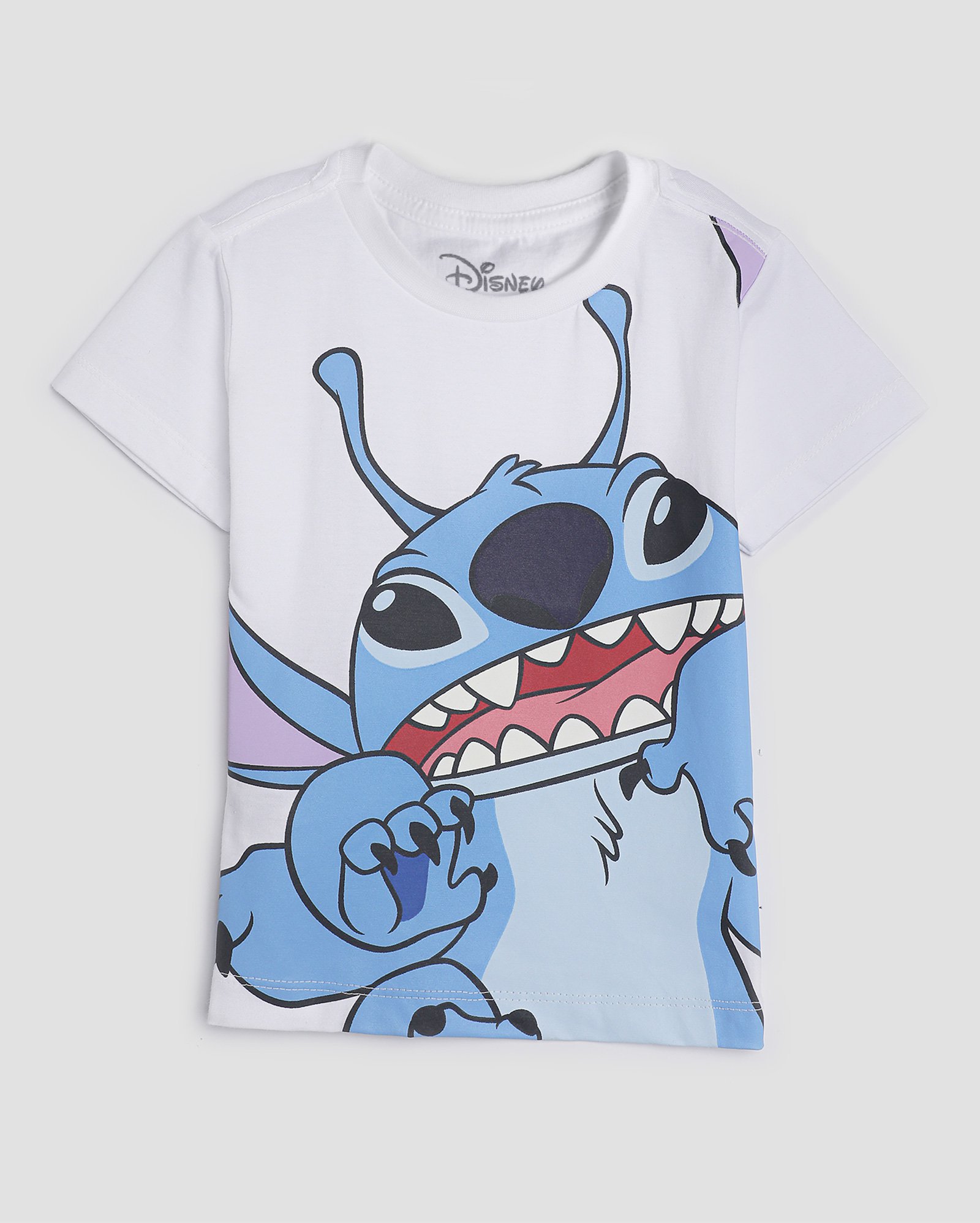 Camiseta infantil manga curta Stitch 1-4A branca | Disney