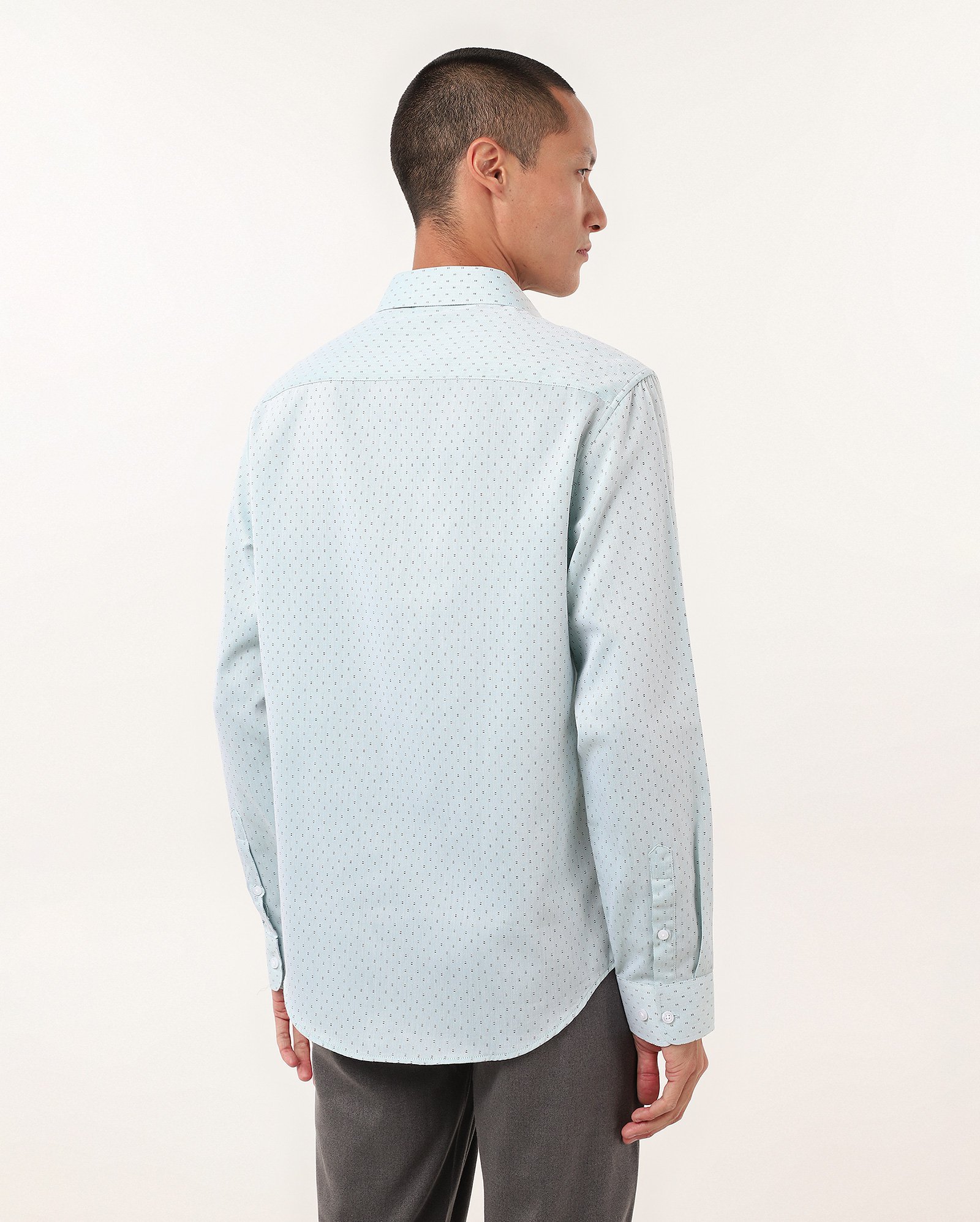 Camisa social masculina alfaiatada padronada verde — foto 5
