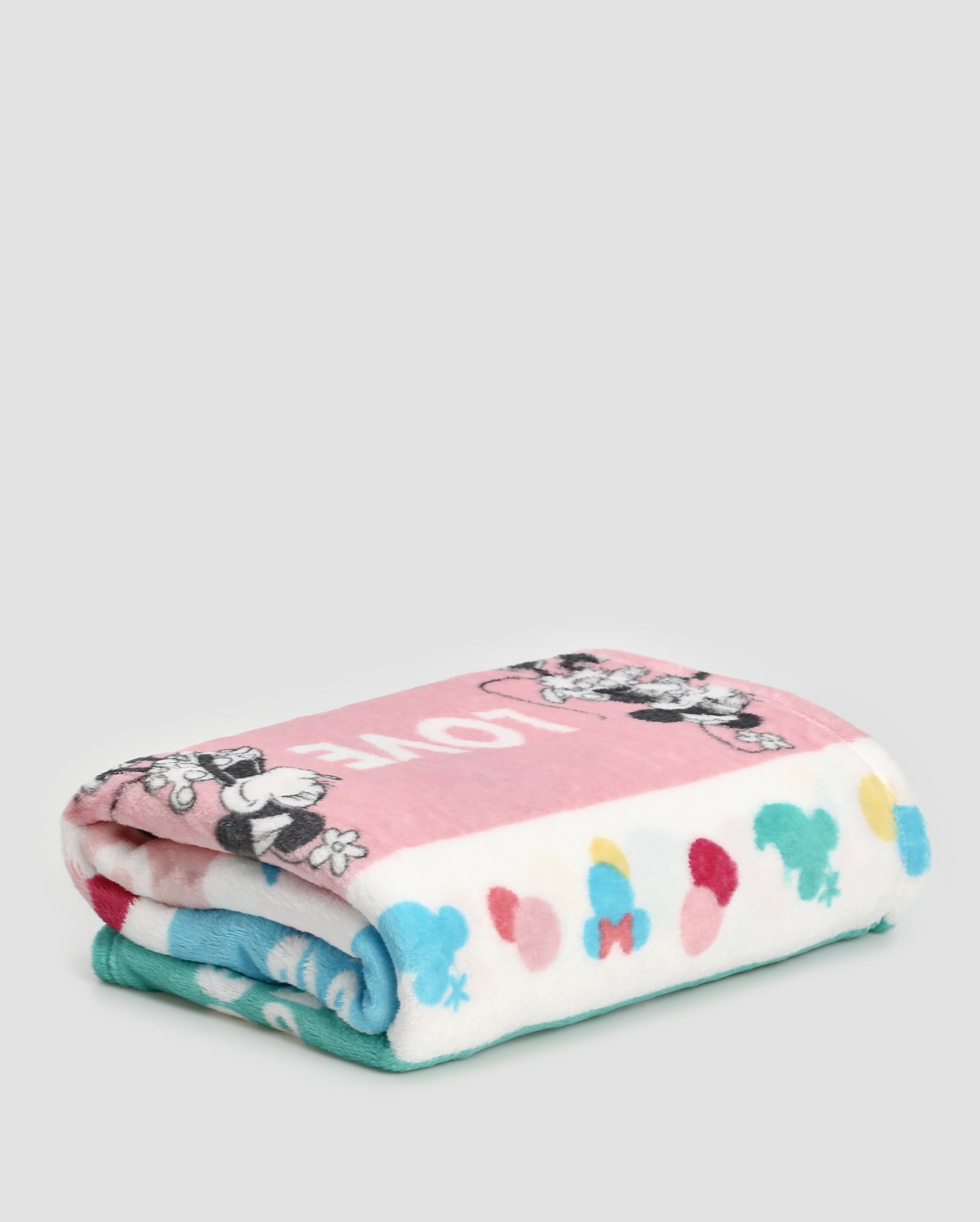Manta solteiro fleece Minnie be happy multicor | Disney