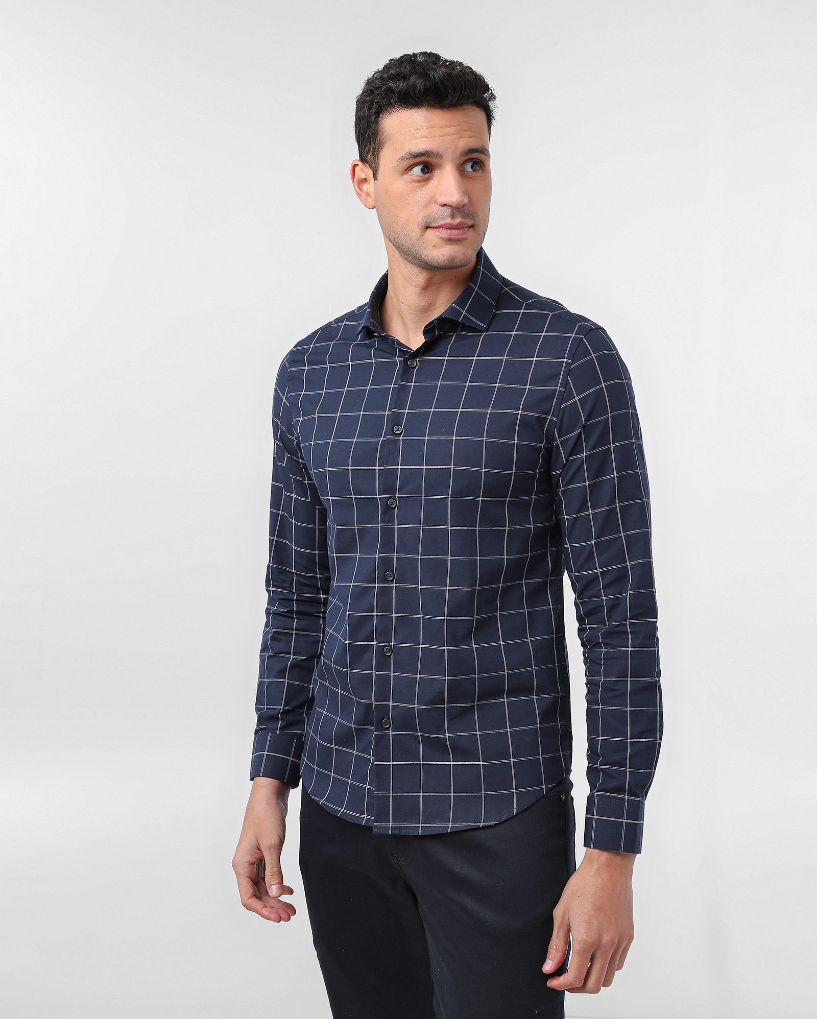 Camisa social masculina slim xadrez azul | Original by Riachuelo