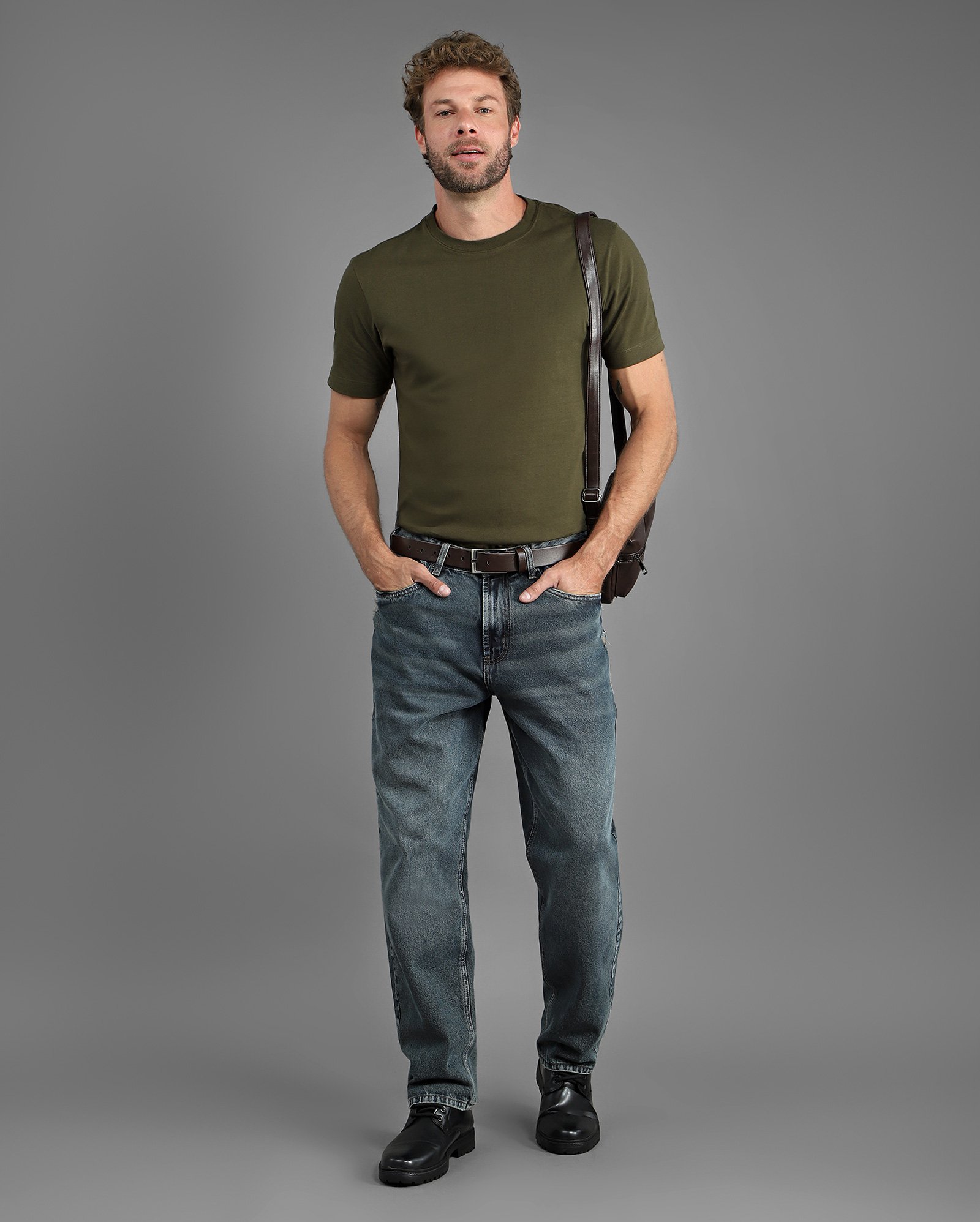 Camiseta masculina algodão Tech UltraCotton - Verde Musgo