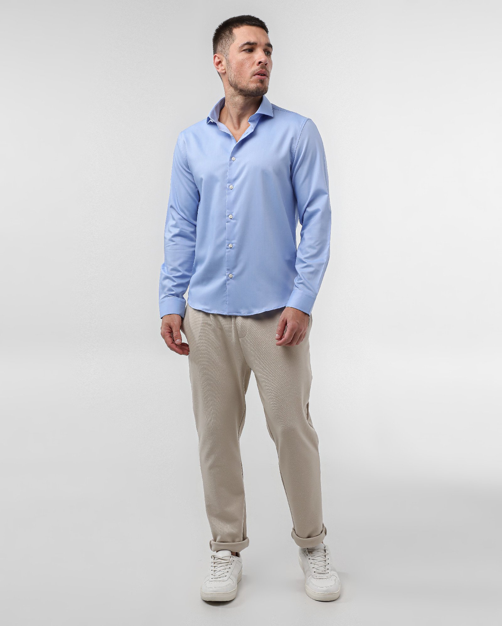 Camisa social masculina slim bambu - Azul Claro | Original by Riachuelo