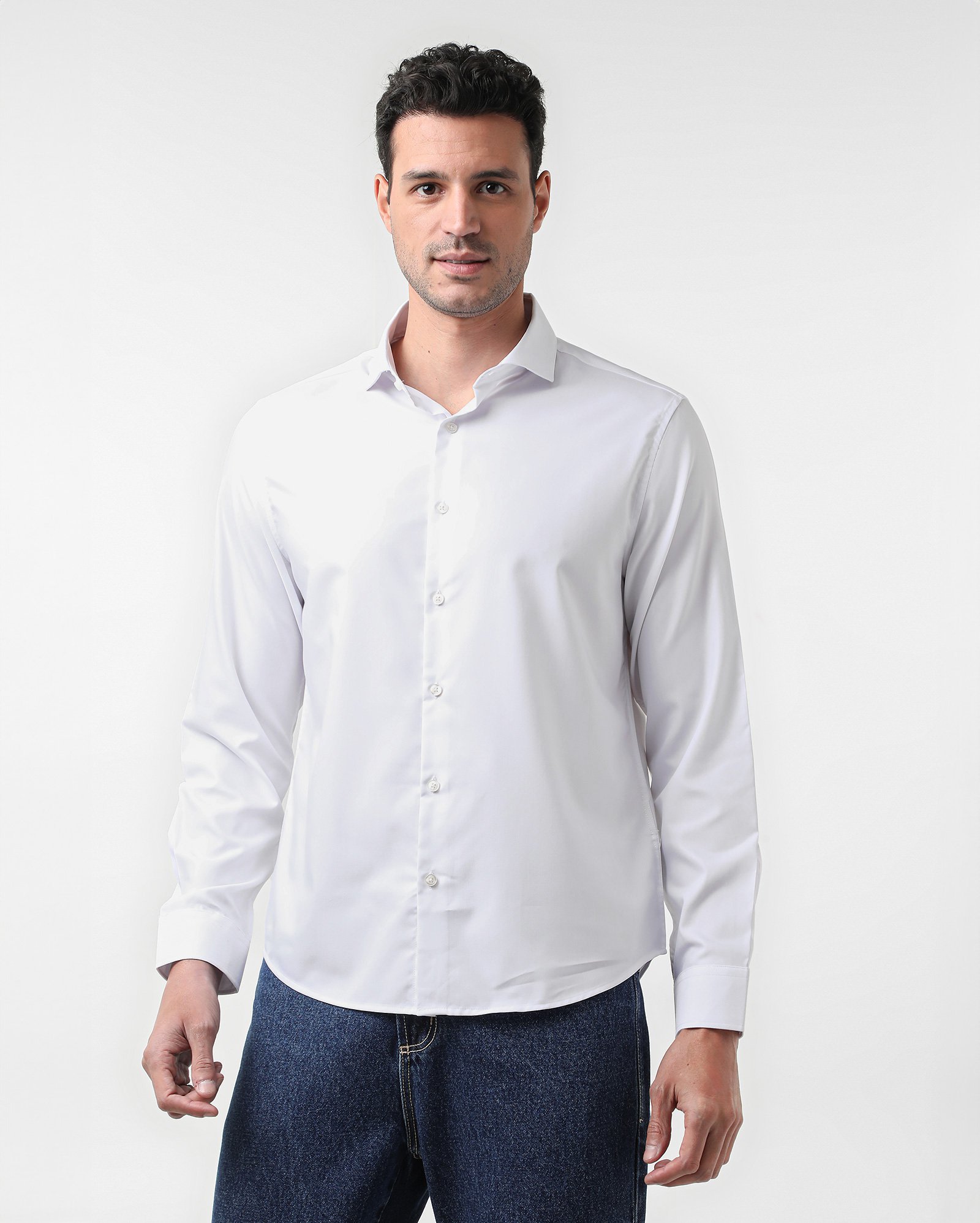 Camisa social masculina slim bambu - Branco | Original by Riachuelo