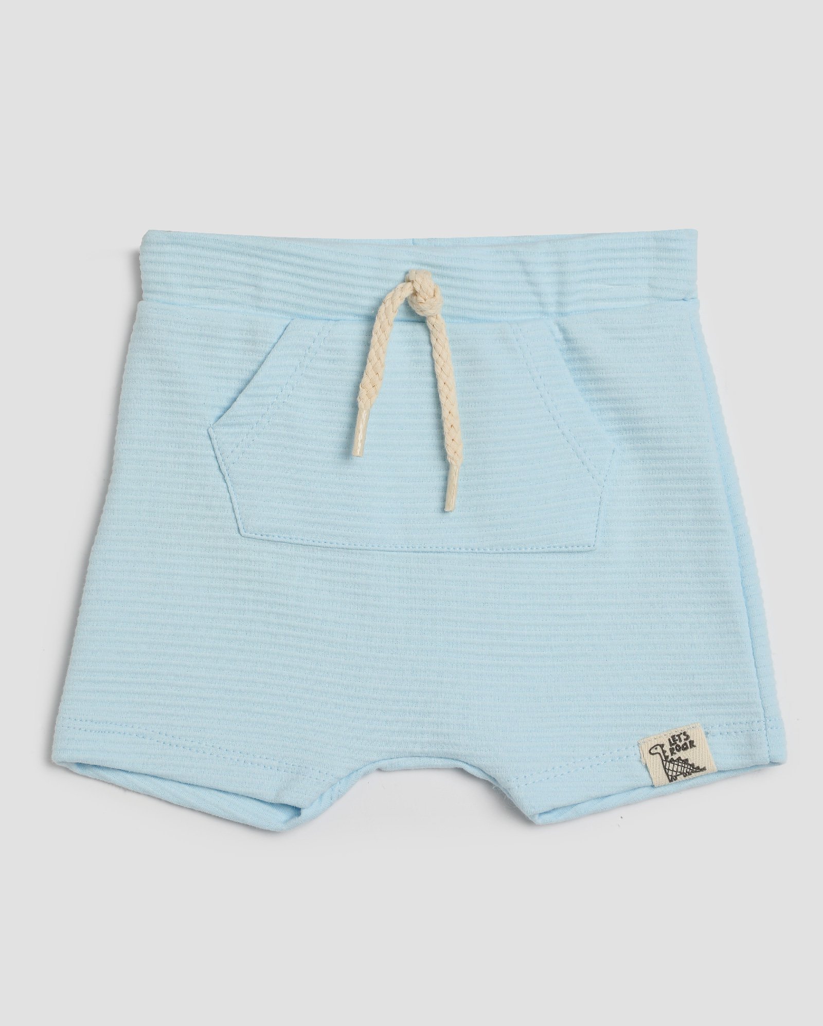 Short de moletom bebê com bolso canguru - Azul Claro | Baby Way