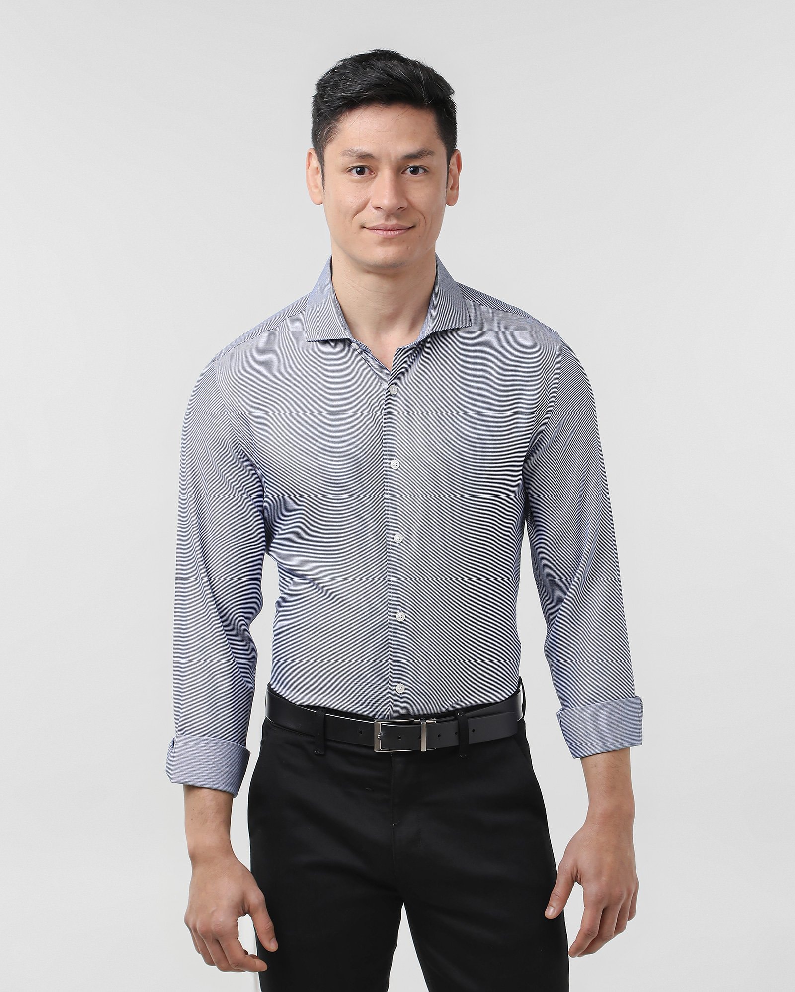 Riachuelo | Camisa social masculina bambu texturizada - Azul