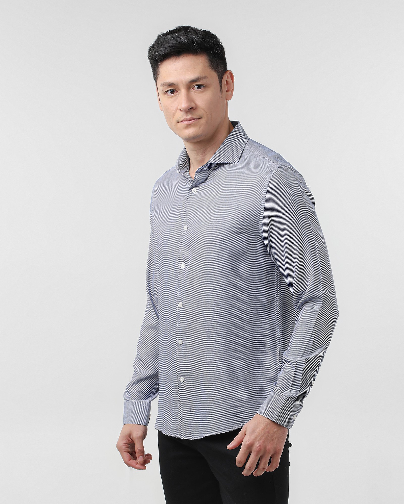 Riachuelo | Camisa social masculina bambu texturizada - Azul