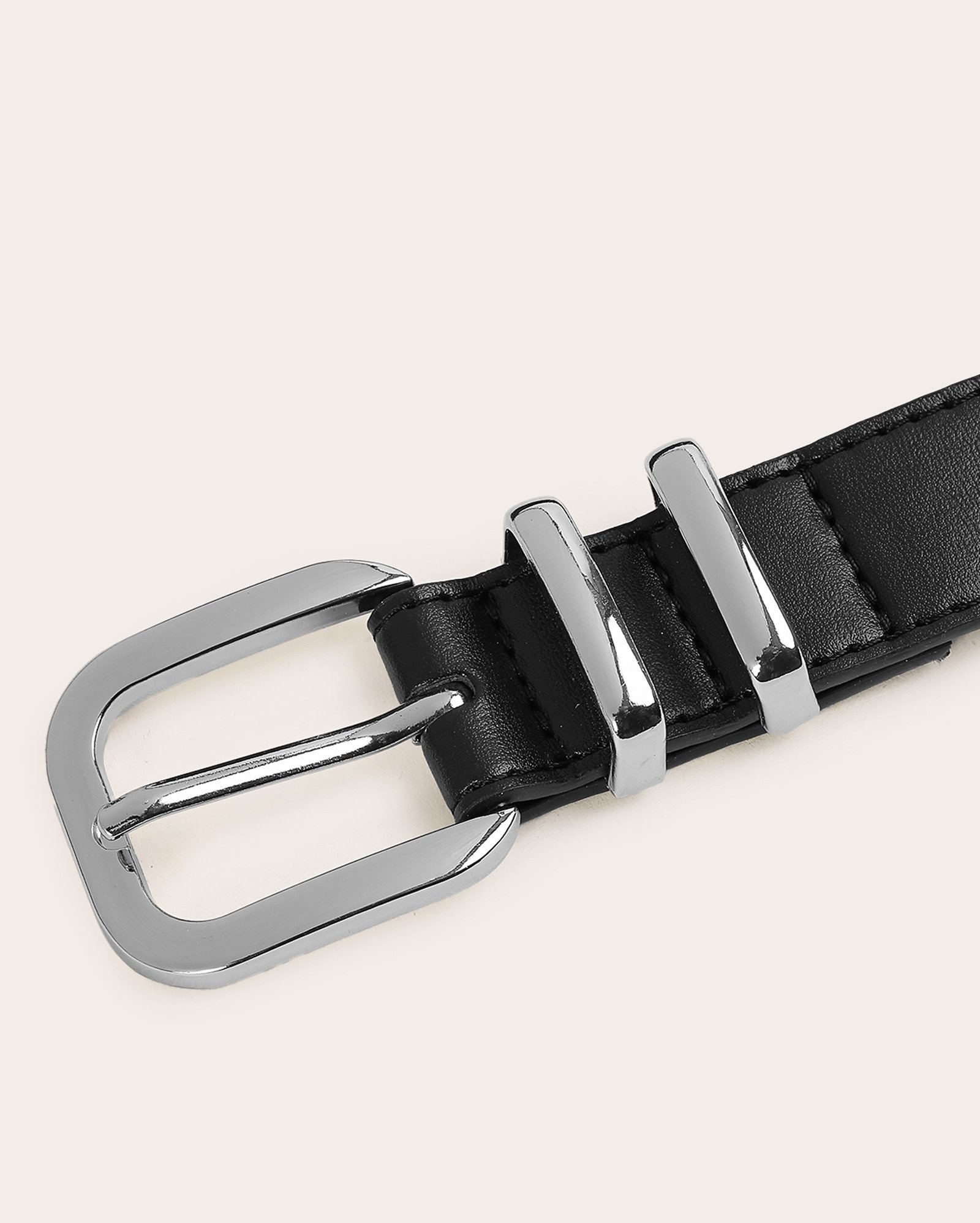 Cinto feminino com pespontos - Preto | Accessori