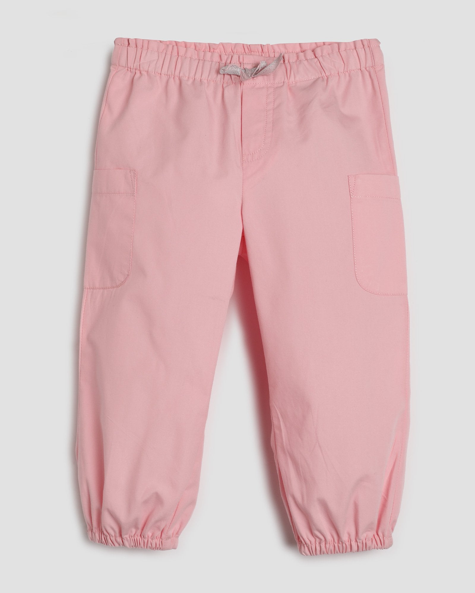 Calça jeans color infantil jogger com bolsos 1-4A rosa