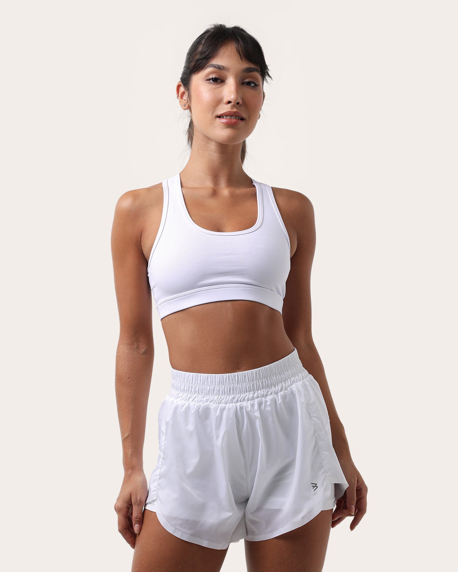 Top esportivo de poliamida nadador média sustentação - Branco | Body Work