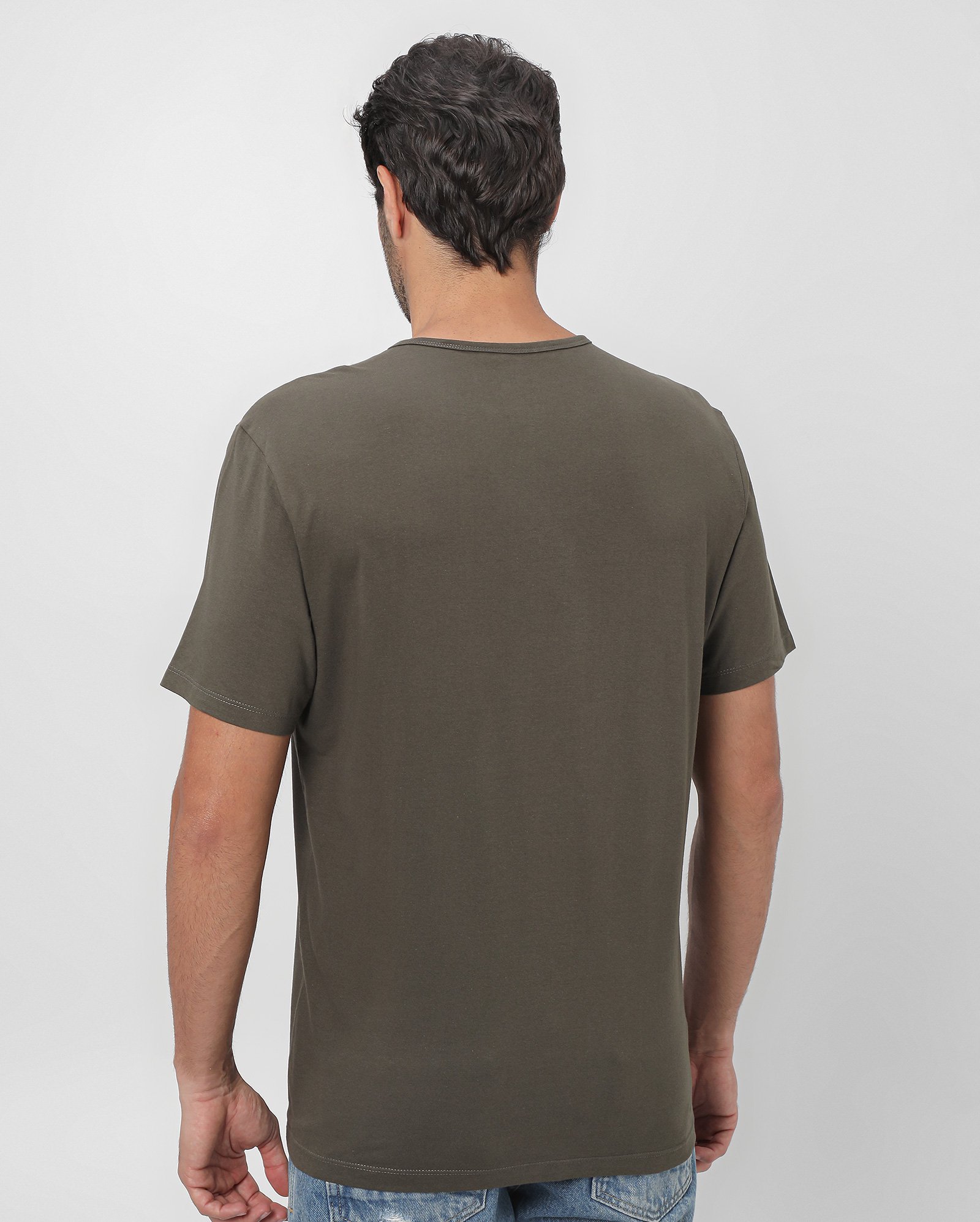 Camiseta masculina básica regular - Cinza Escuro