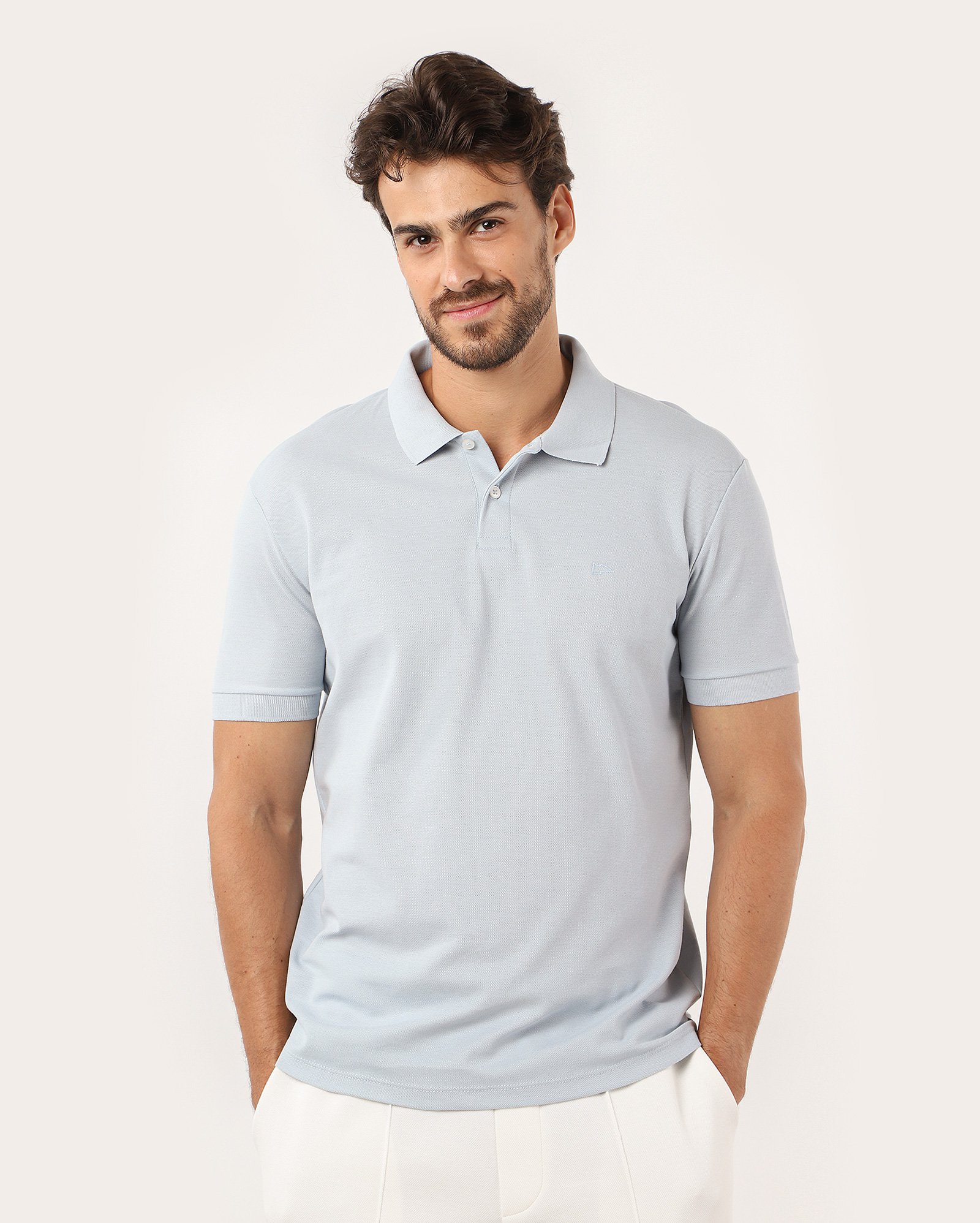Camisa polo masculina Pool Legacy regular piquet azul
