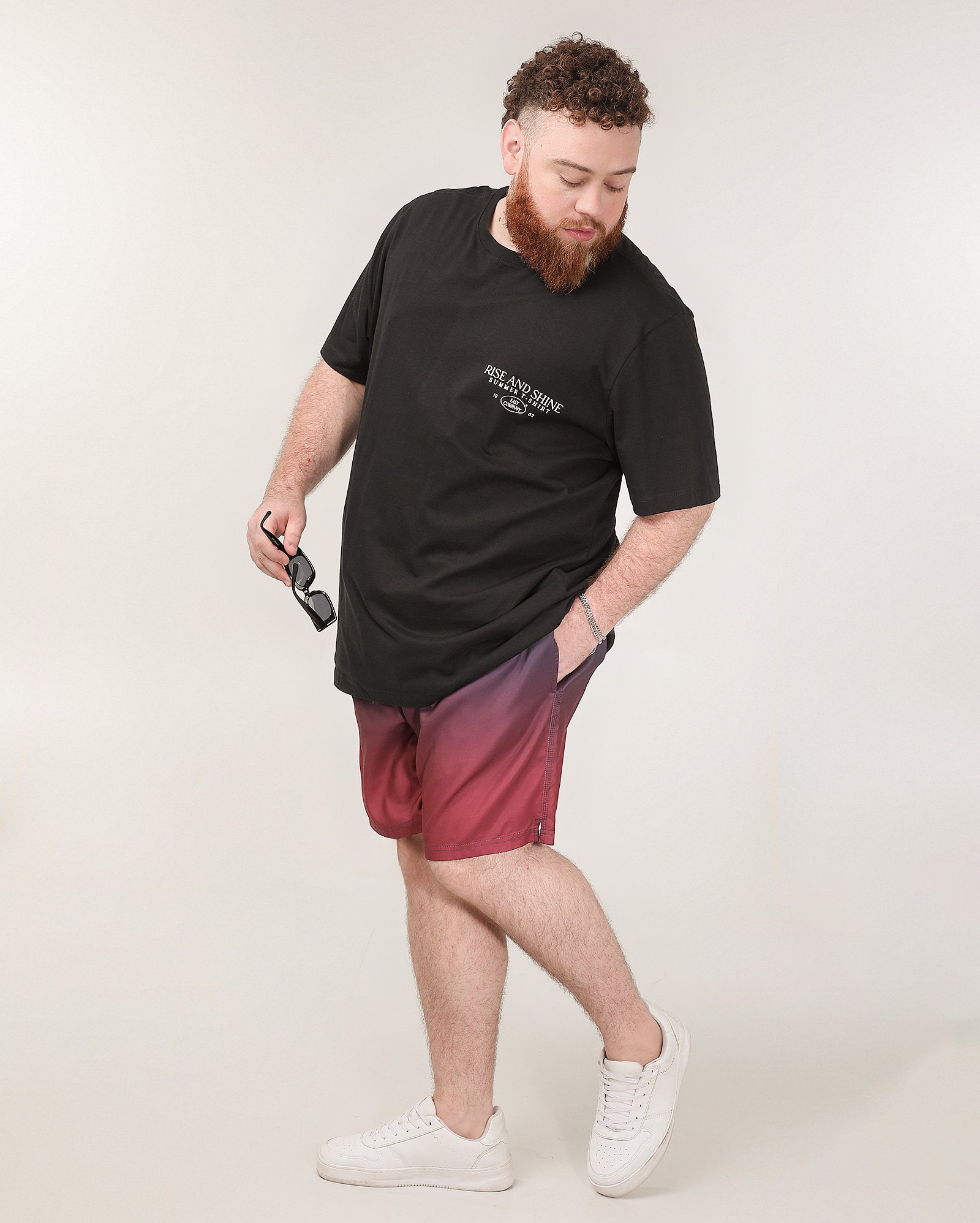 Short água plus size masculino com cordão degradê - Azul Escuro | Original Plus by Riachuelo
