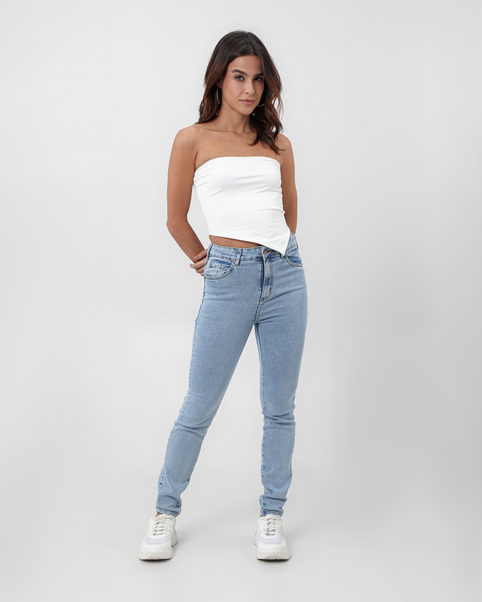 Calça jeans feminina skinny cintura alta - Jeans Claro | Pool Jeans