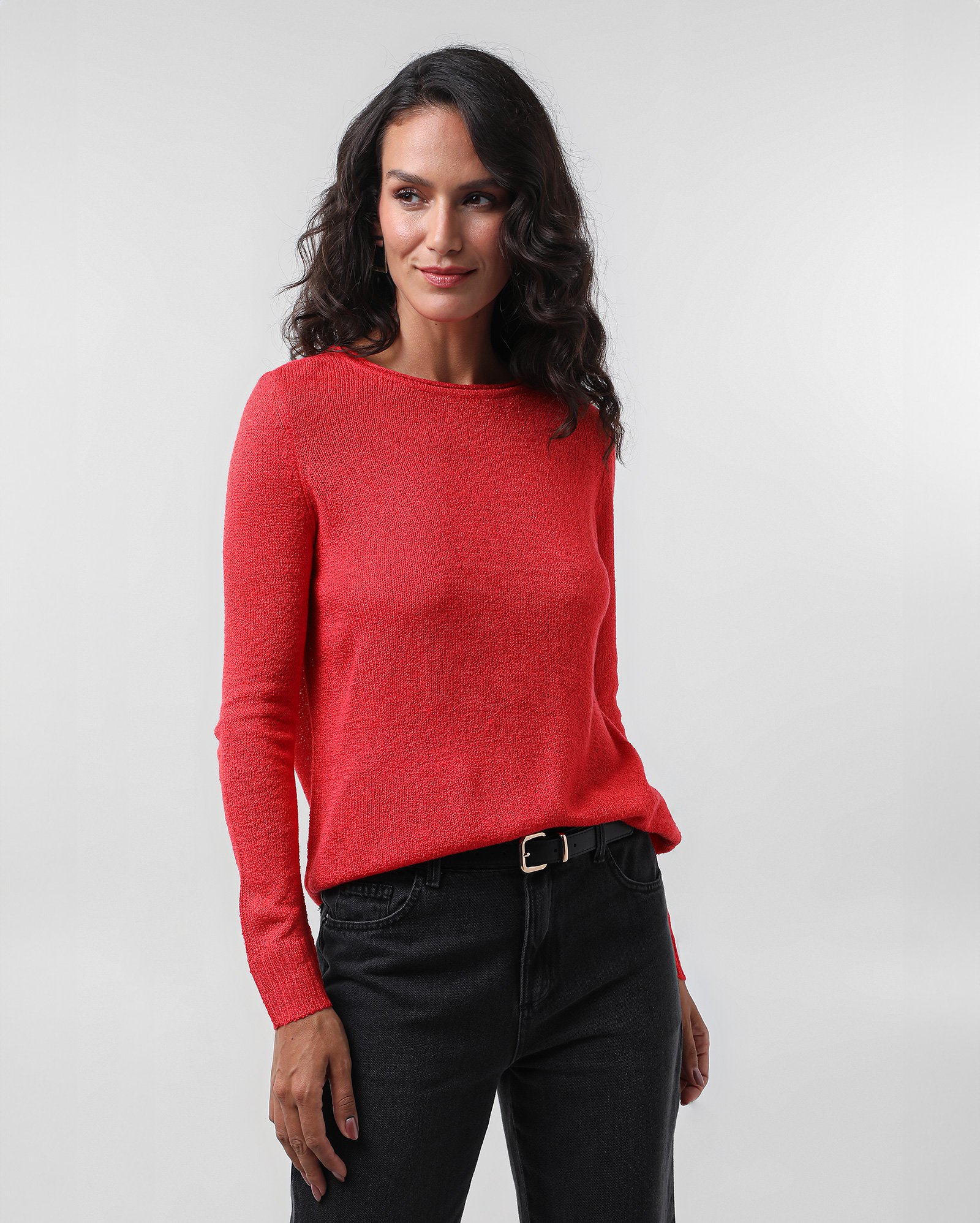 Suéter feminino tricot gola canoa - Vermelho | AK by Riachuelo