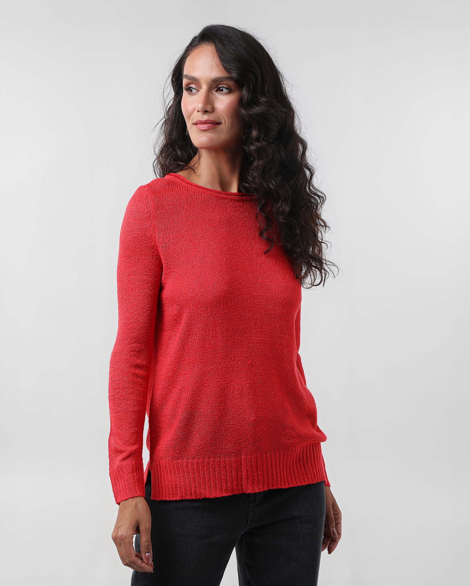Suéter feminino tricot gola canoa - Vermelho | AK by Riachuelo