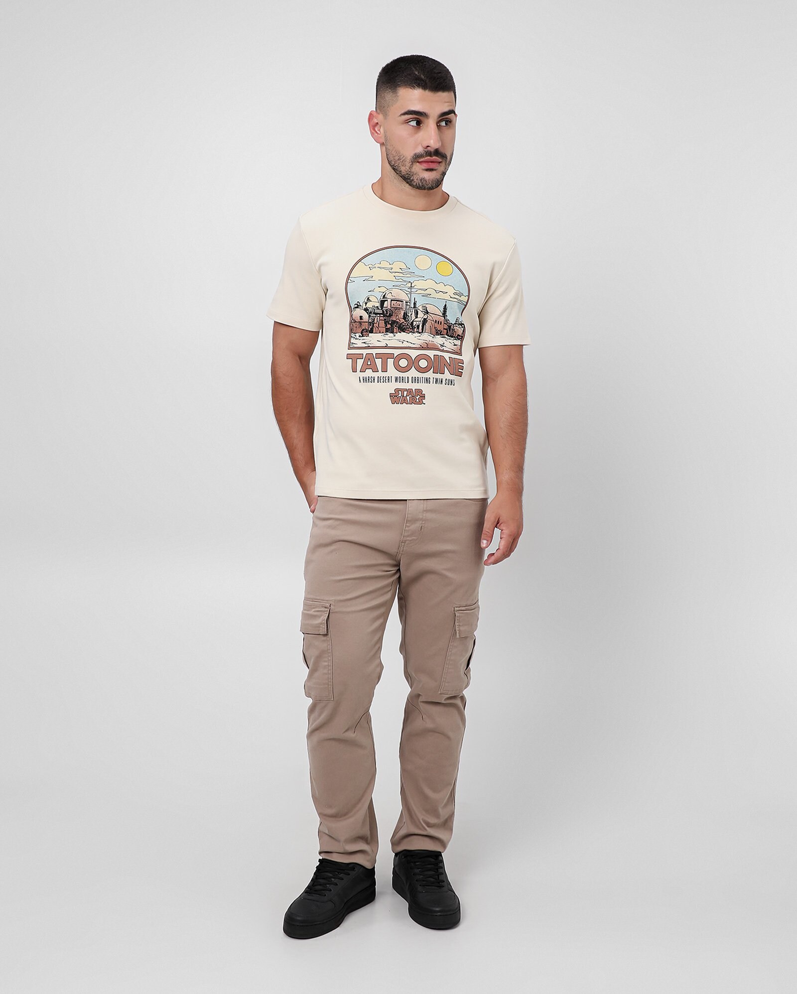 Camiseta unissex regular tatooine bege | FANLAB — foto 3