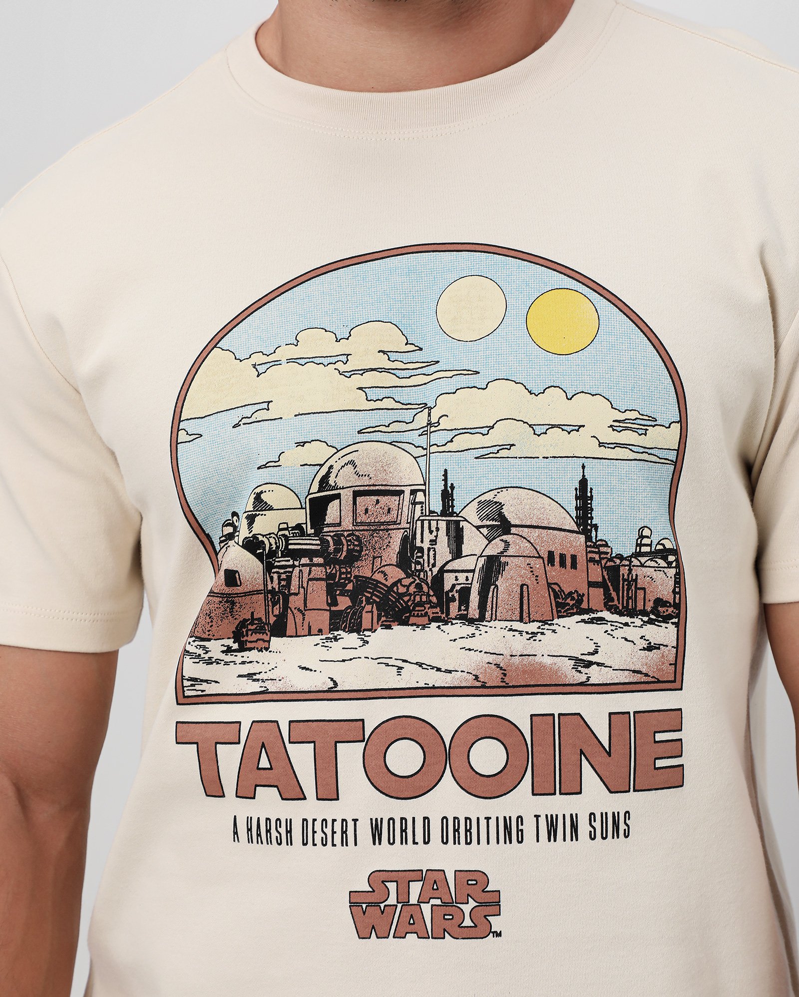 Camiseta unissex regular tatooine bege | FANLAB — foto 4